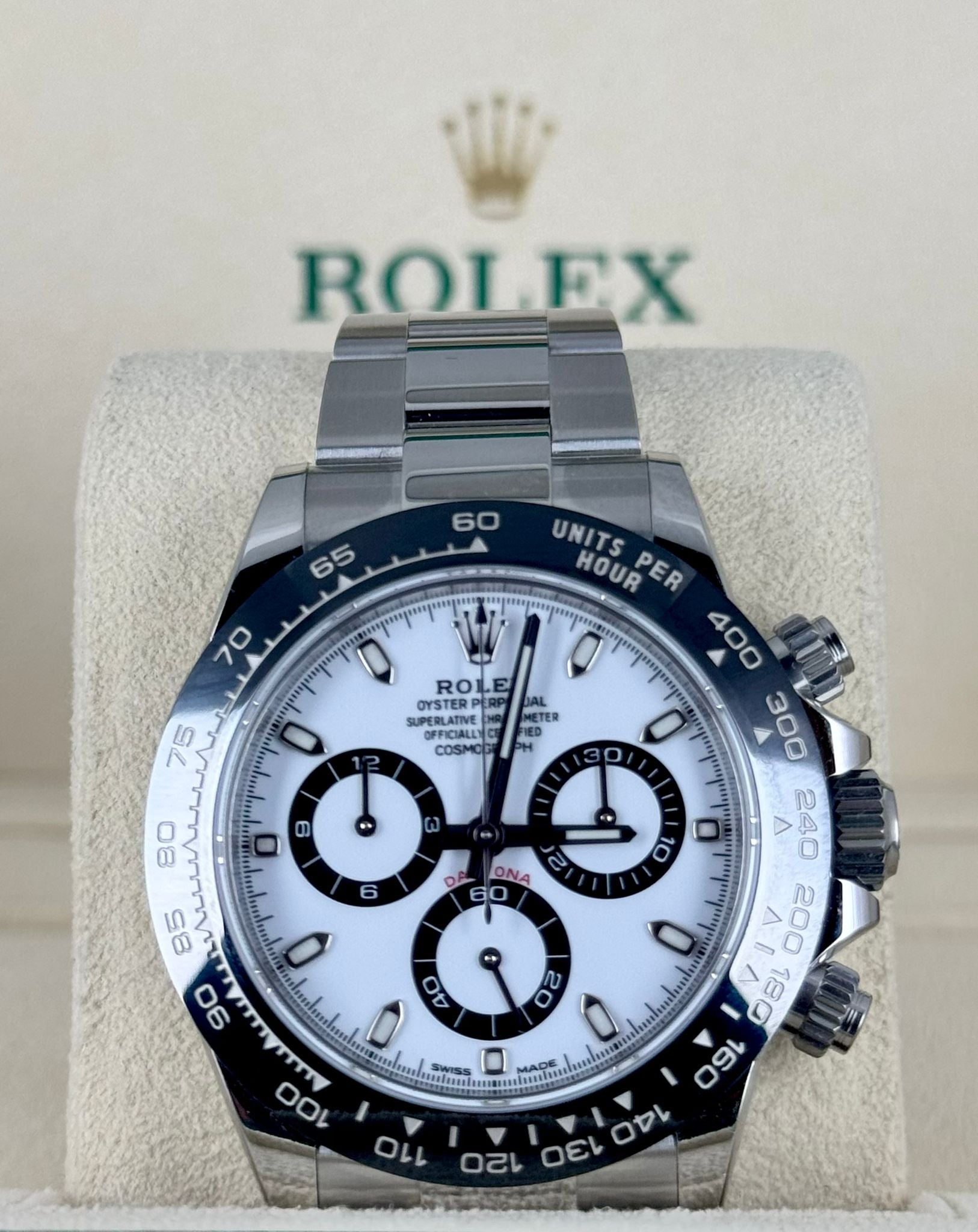 Rolex Daytona Panda 2020 Wie neu Box und Papiere Unpoliert