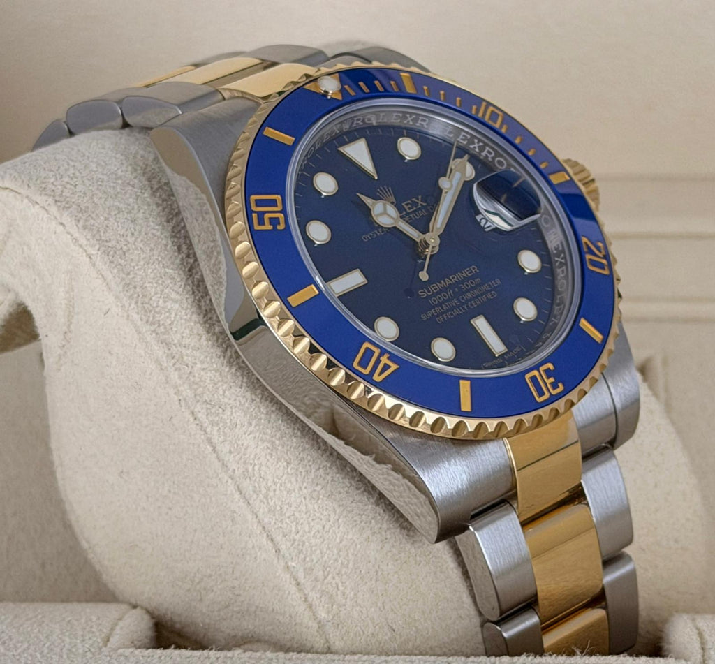 Rolex Submariner Date Bluesy 2018 EU-Papiere Box und Papiere wie neu