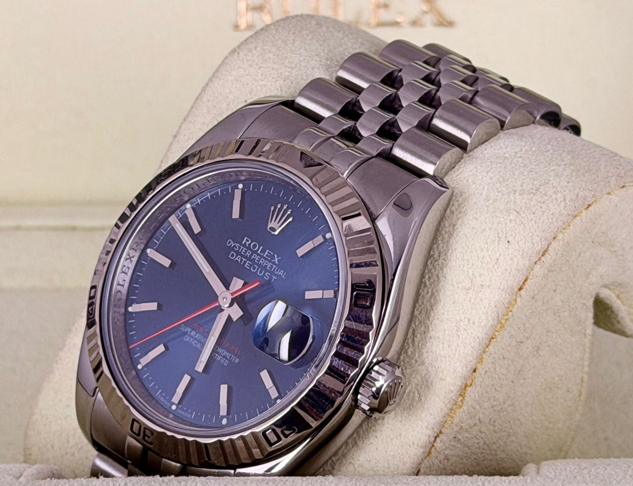 Rolex Datejust Turn-O-Graph Turn-O-Graph blaues Zifferblatt Jubilé Komplettset 2008
