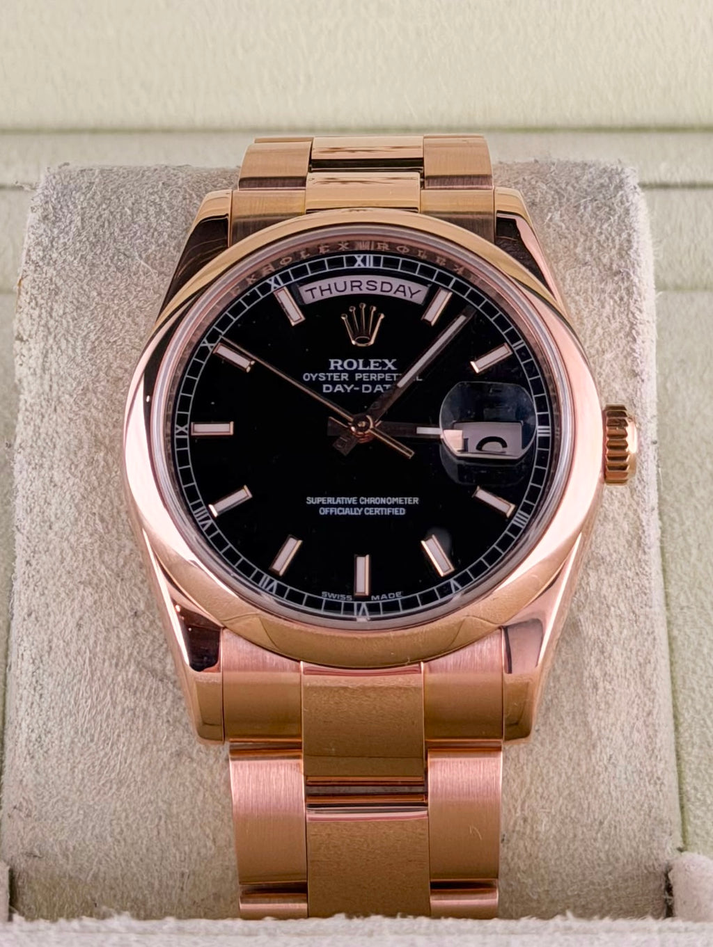 Rolex Day-Date 36, Komplettset, nach Service 2026, wie neu