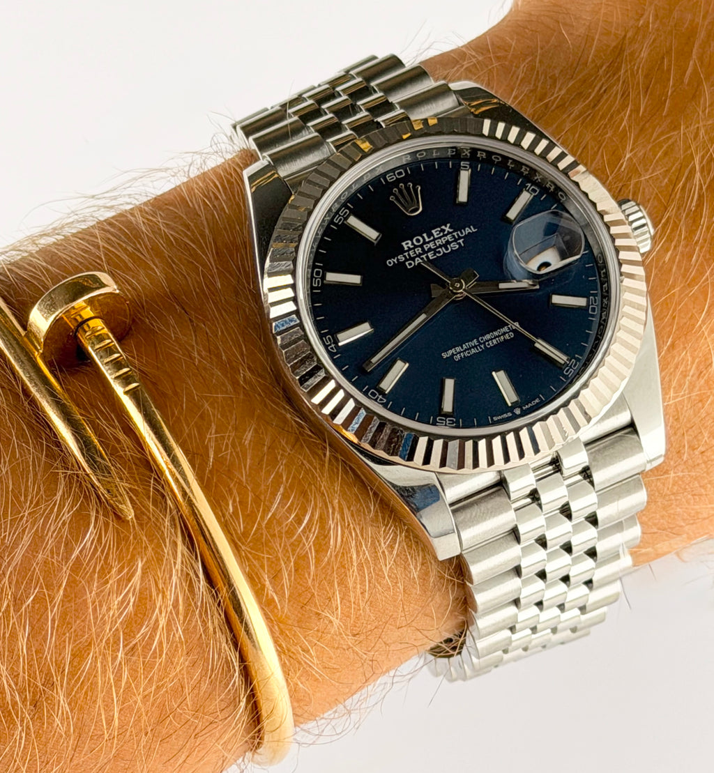 Rolex Datejust 41, blaues Zifferblatt, 2022, Komplettset, wie neu