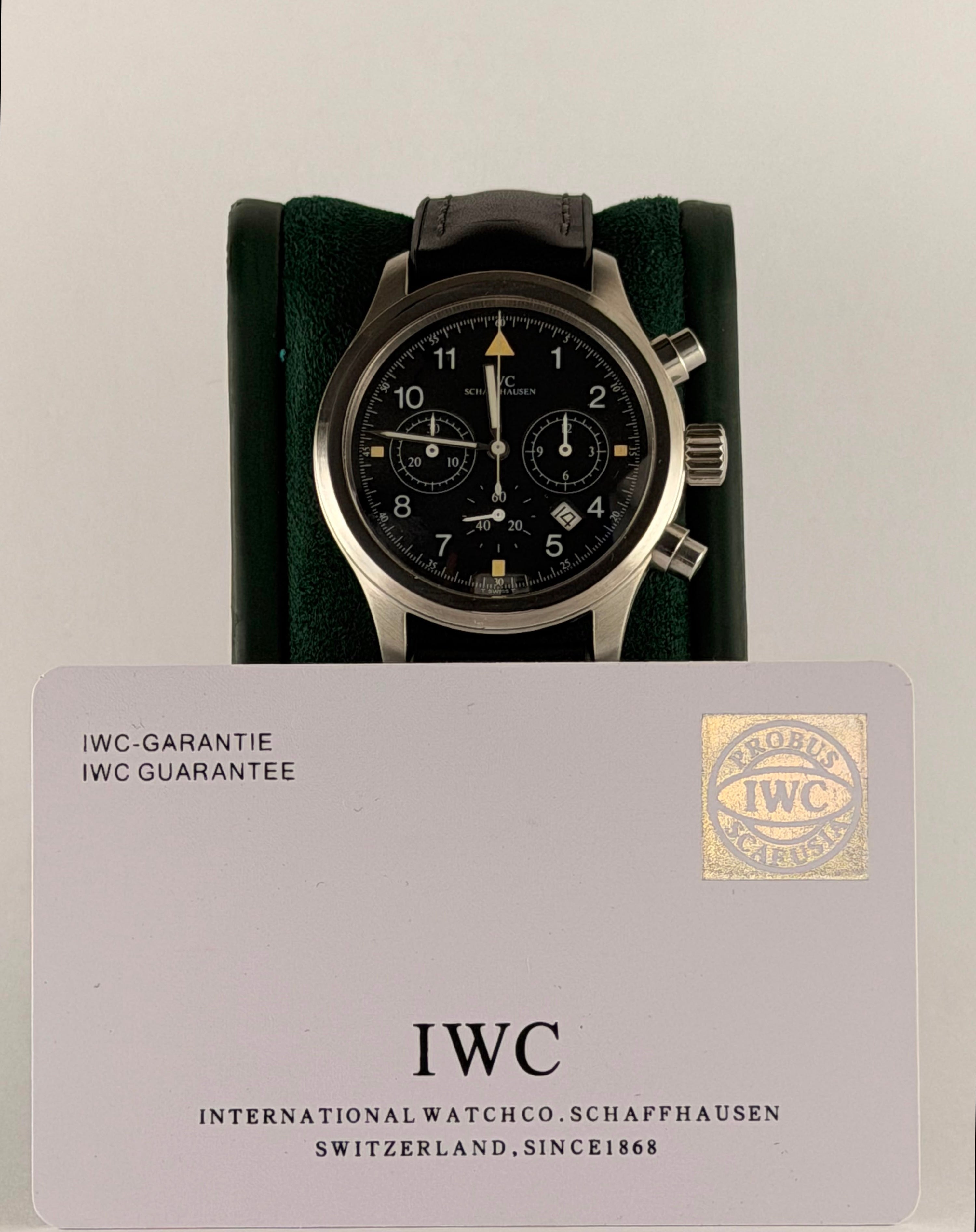 IWC Pilot Chronograph Uhr und Karte, sehr guter Zustand
