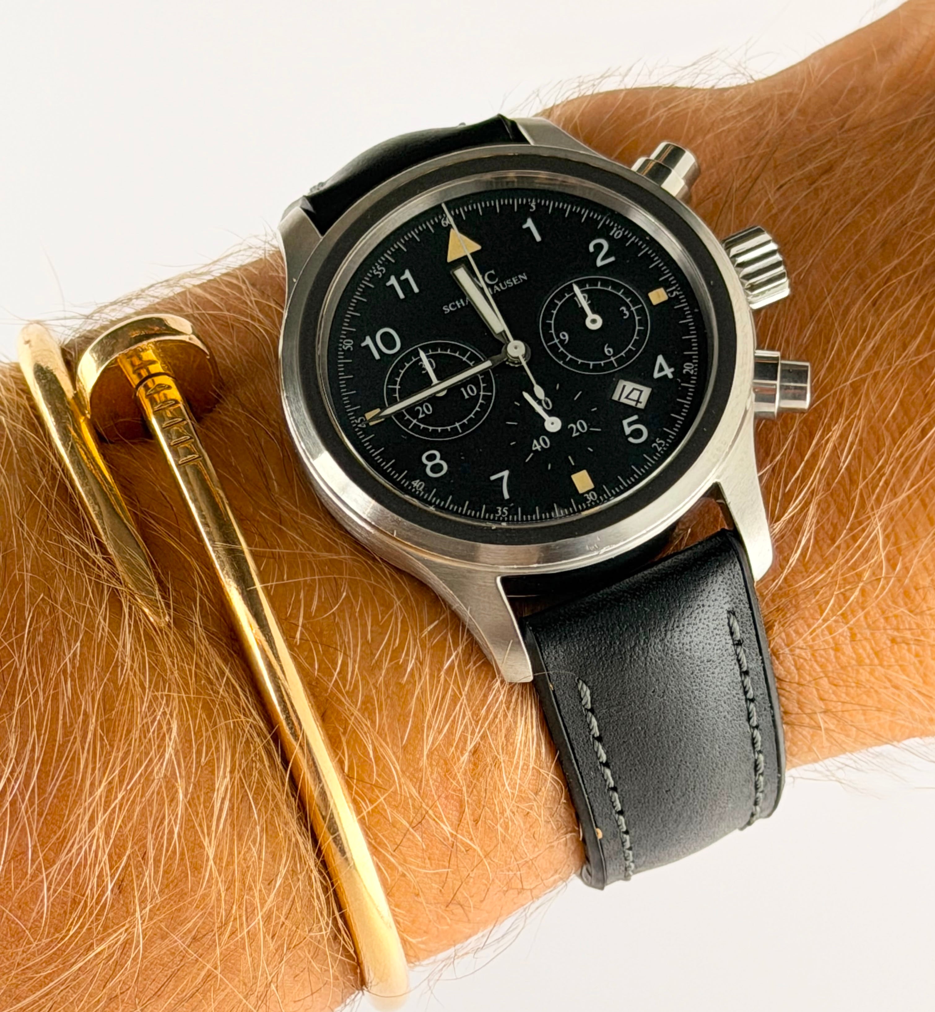 IWC Pilot Chronograph Uhr und Karte, sehr guter Zustand