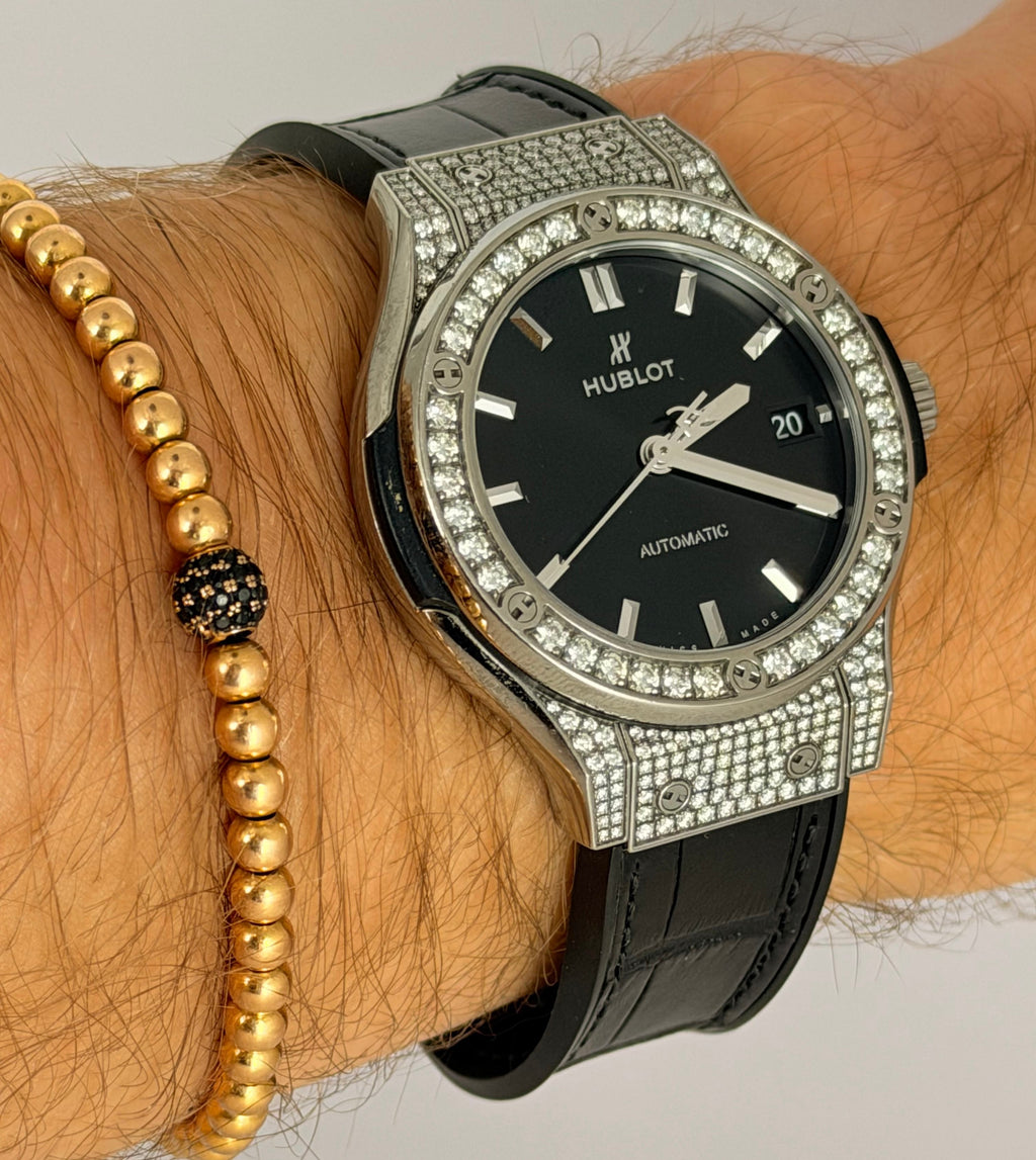 Hublot Classic Fusion Werksdiamanten, 99 % neuwertiger Zustand