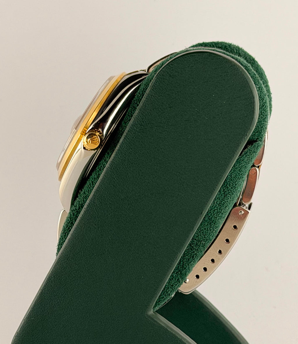 Rolex Oyster Perpetual, Stahl und 18 Karat Gold, Komplettset, 2005, nach Service