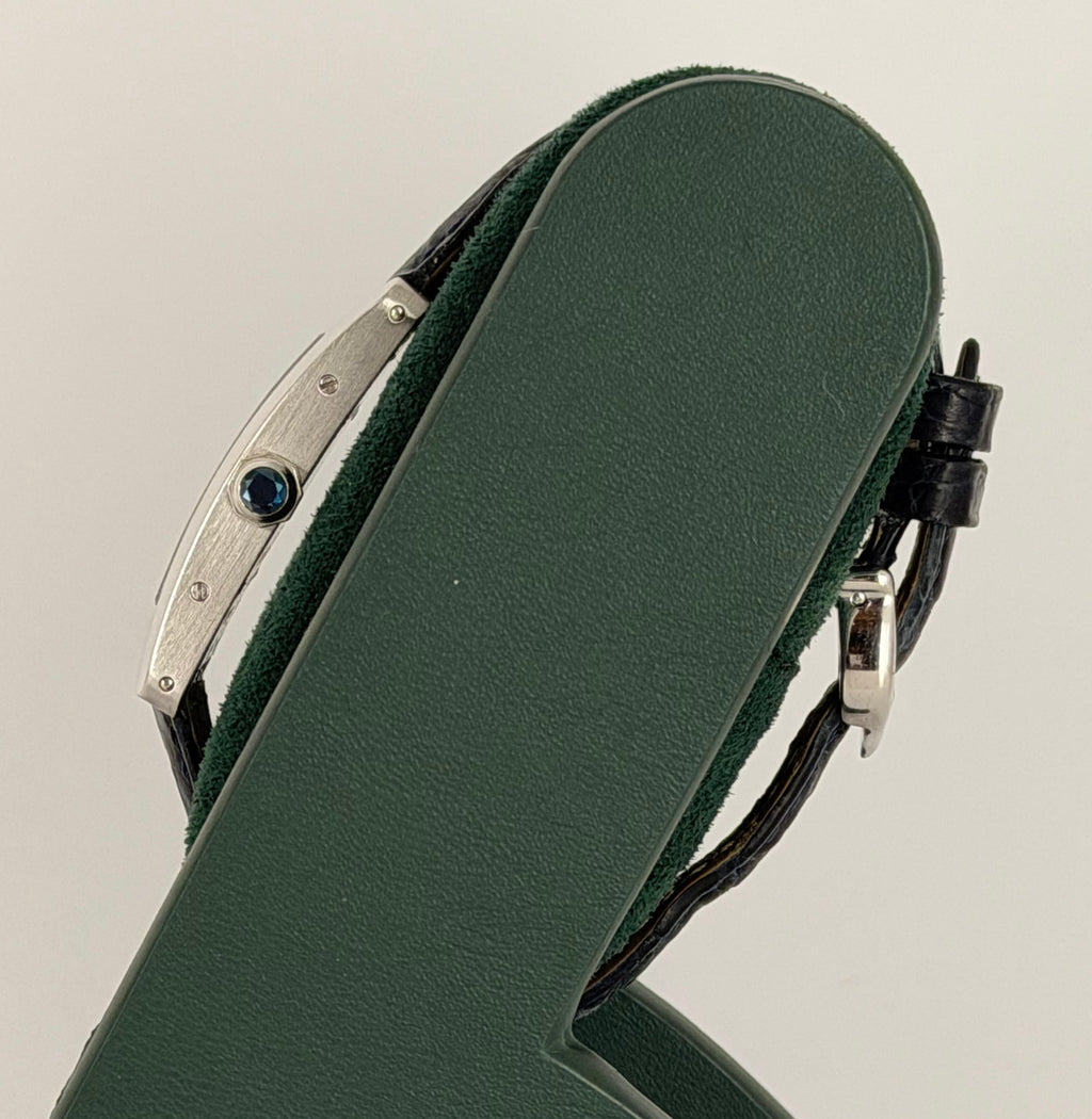 Cartier Tank Américaine Mini Size 18k Weiss Gold Mit Box und Papieren