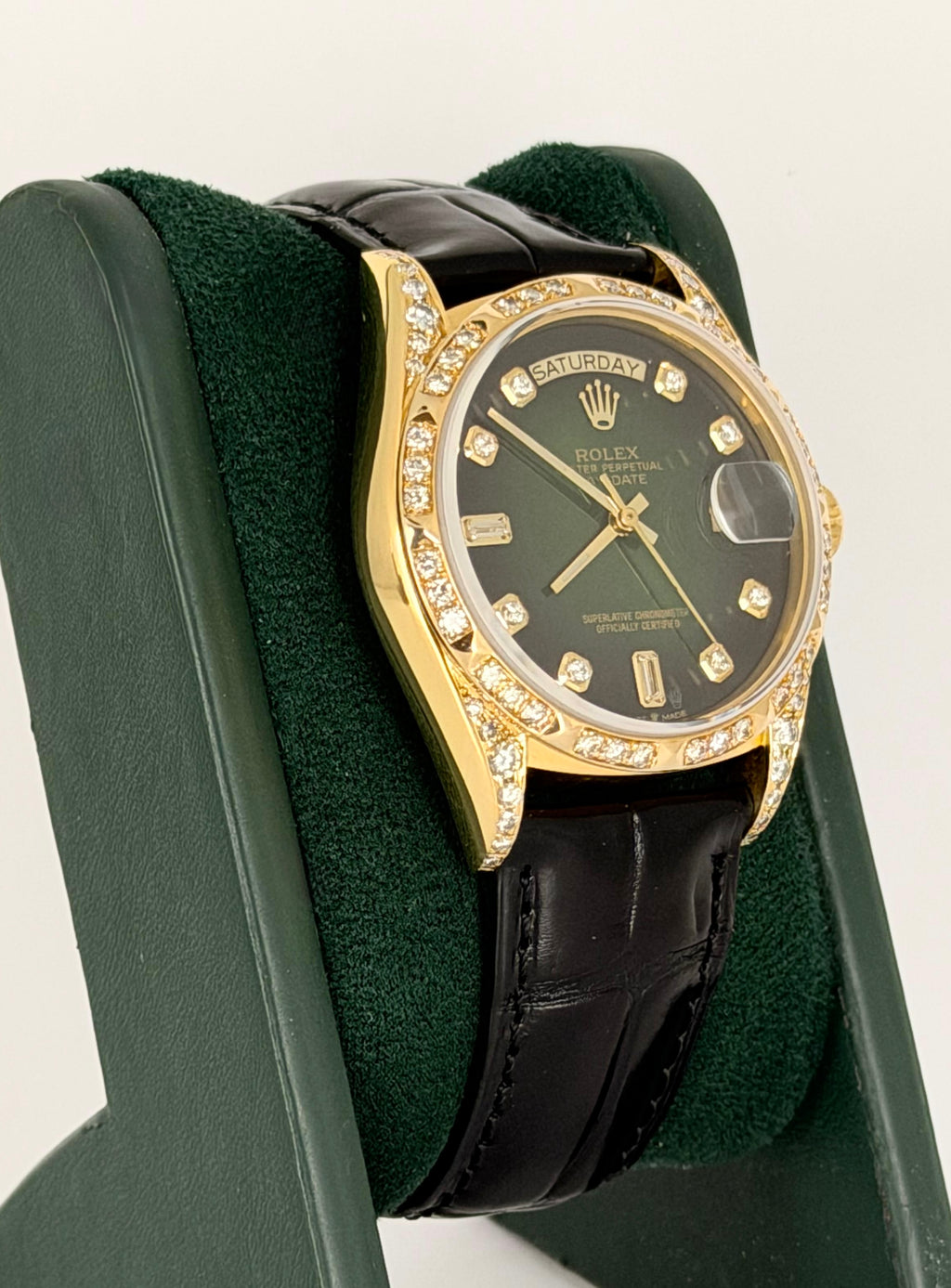 Rolex Day-Date 36 Aftermarket-Diamanten & Zifferblatt, Full Set
