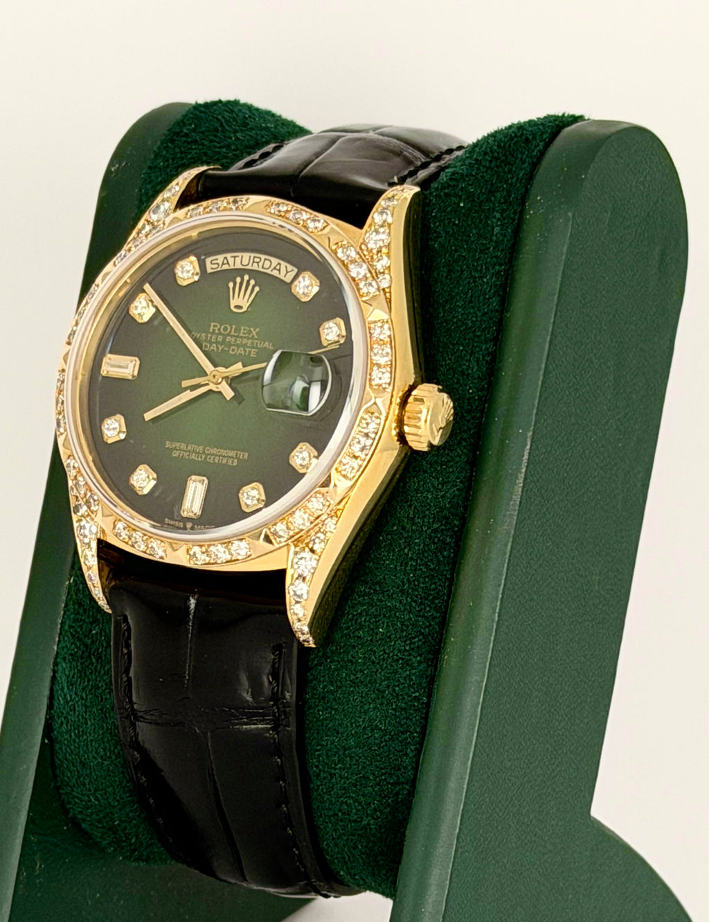 Rolex Day-Date 36 Aftermarket-Diamanten & Zifferblatt, Full Set