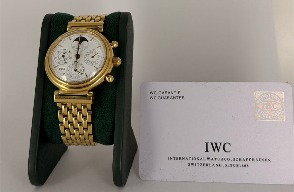 IWC Da Vinci Perpetual Calendar Tourbillon Perpetual Calendar IW3750 Kurt Klaus Design Ganze Papieren Set Ohne Box 150 Gram 18k Gold Wie Neu UNpoli