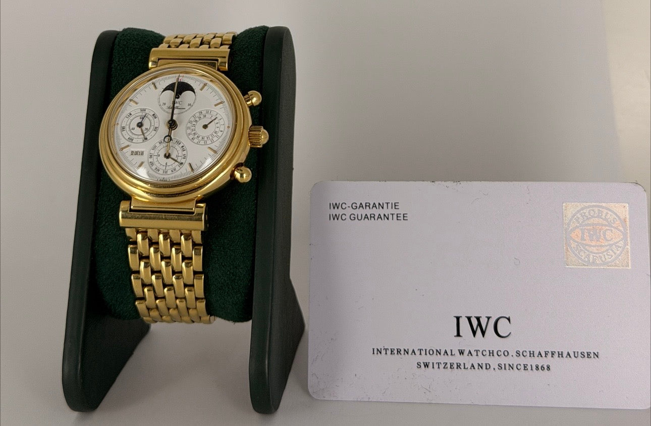 IWC Da Vinci Perpetual Calendar Tourbillon Perpetual Calendar IW3750 Kurt Klaus Design Ganze Papieren Set Ohne Box 150 Gram 18k Gold Wie Neu UNpoli