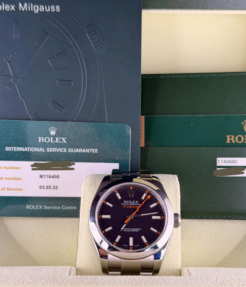 Rolex Milgauss Box & Papers, nach Service wie neu