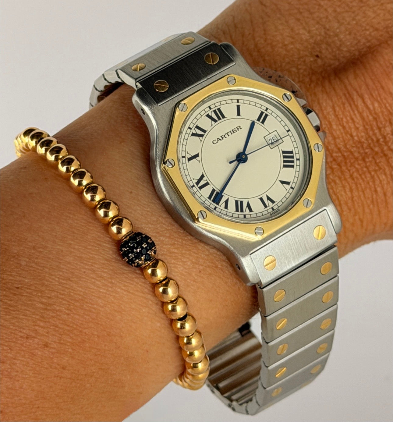 Cartier Santos Ronde Gold Nur Uhr Wie Neu Zustand