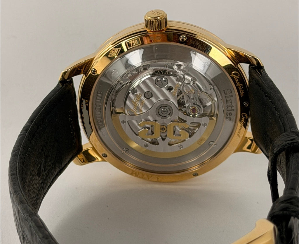 Glashütte Original Sixties Panorama Date 18k Gold Box Und GLasshute Zertifkat