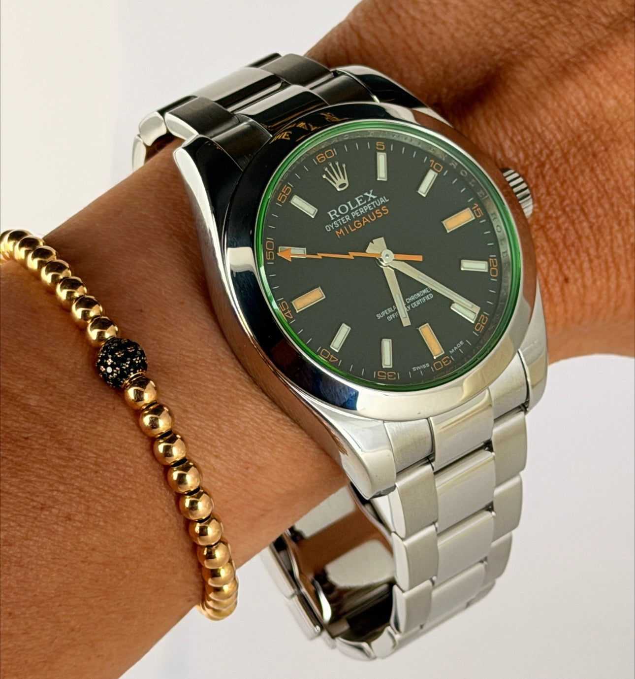 Rolex Milgauss Grünes Glas, Full Set, neuwertiger Zustand