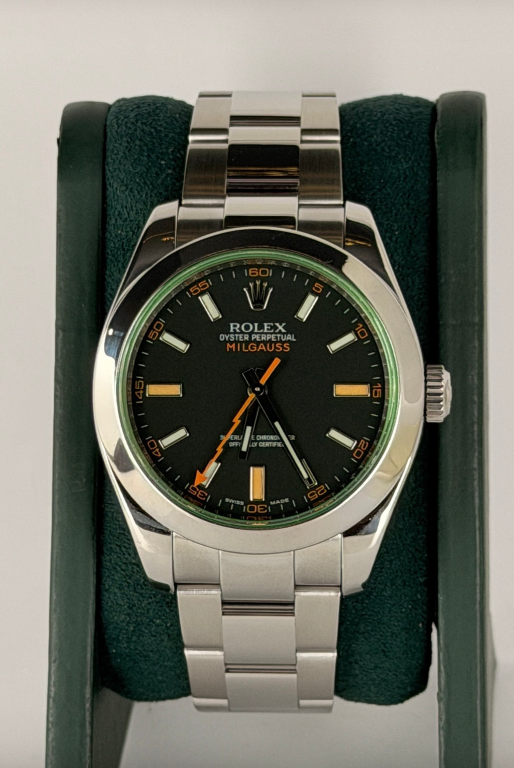 Rolex Milgauss Grünes Glas, Full Set, neuwertiger Zustand