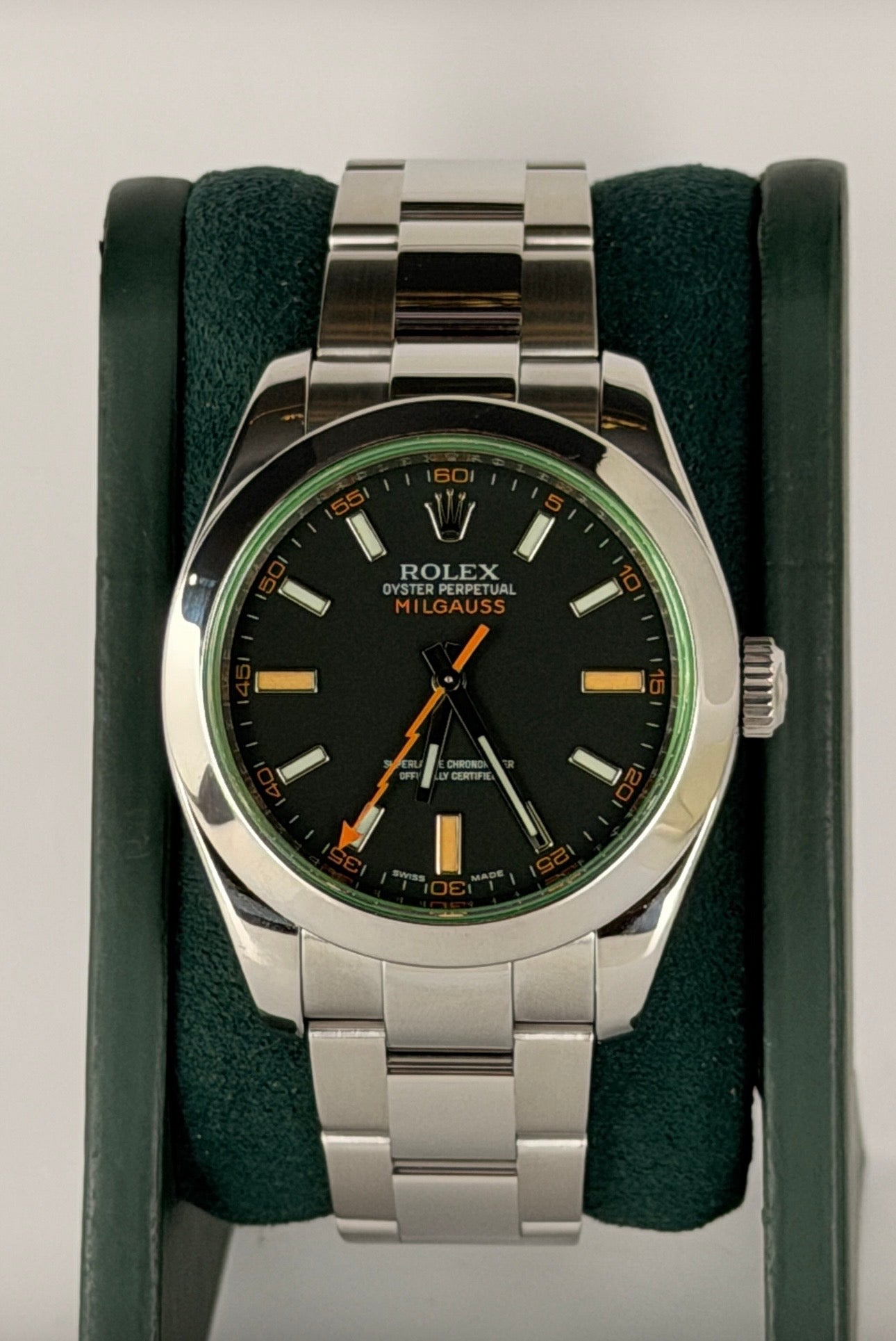 Rolex Milgauss Grünes Glas, Full Set, neuwertiger Zustand