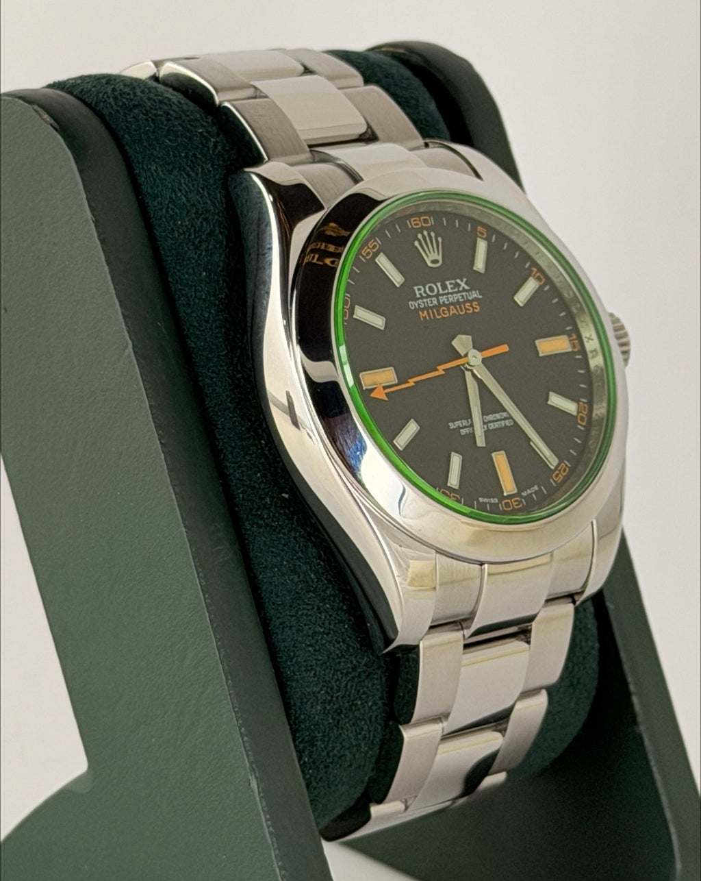 Rolex Milgauss Grünes Glas, Full Set, neuwertiger Zustand