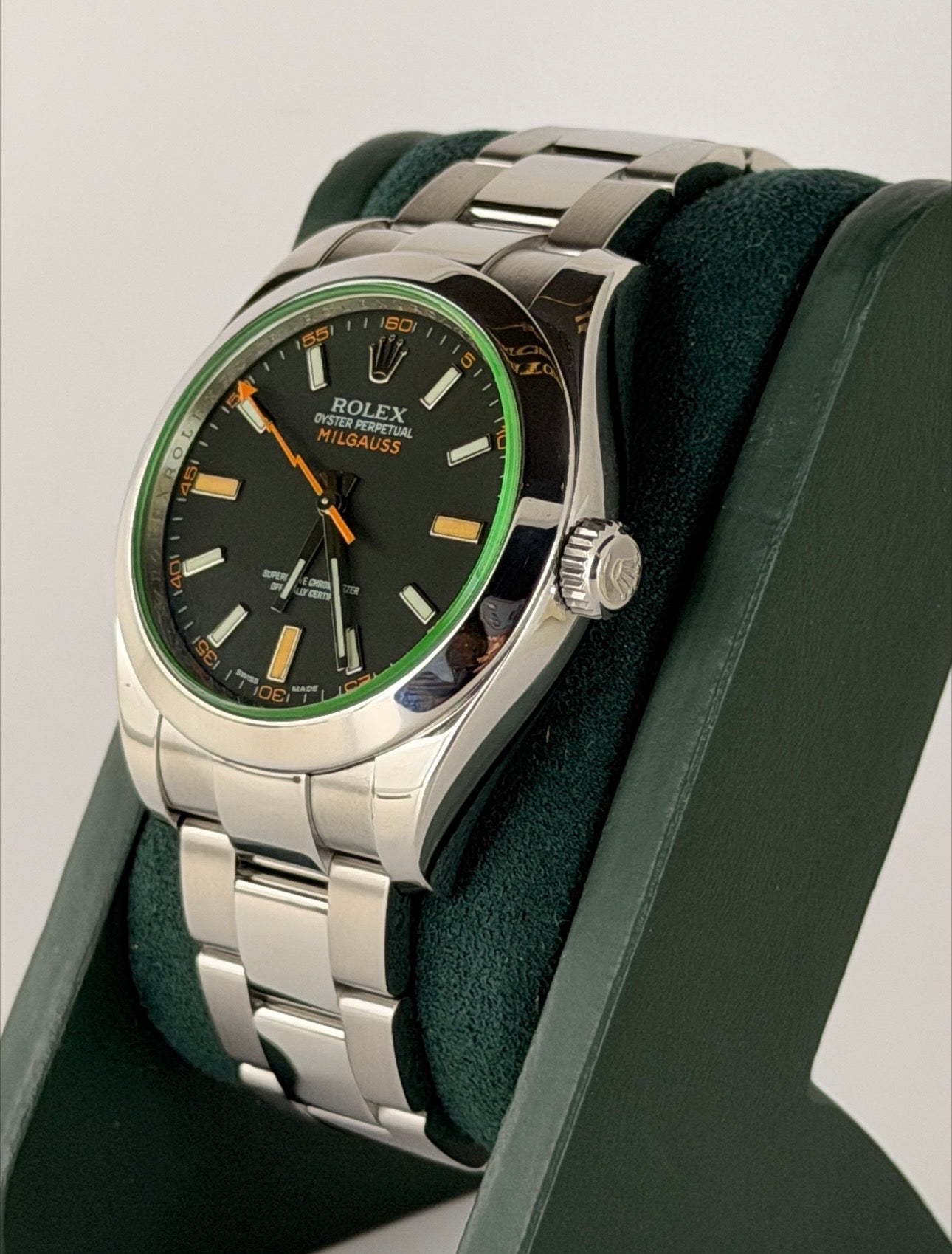 Rolex Milgauss Grünes Glas, Full Set, neuwertiger Zustand