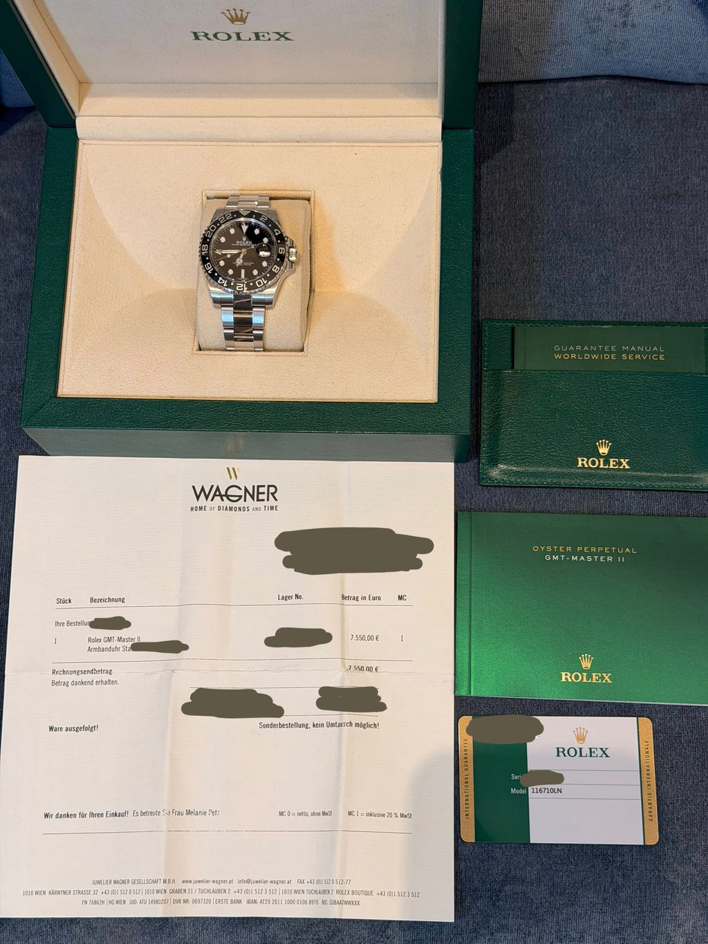 Rolex GMT-Master II 2018 Full Set mit Erstkaufrechnung
