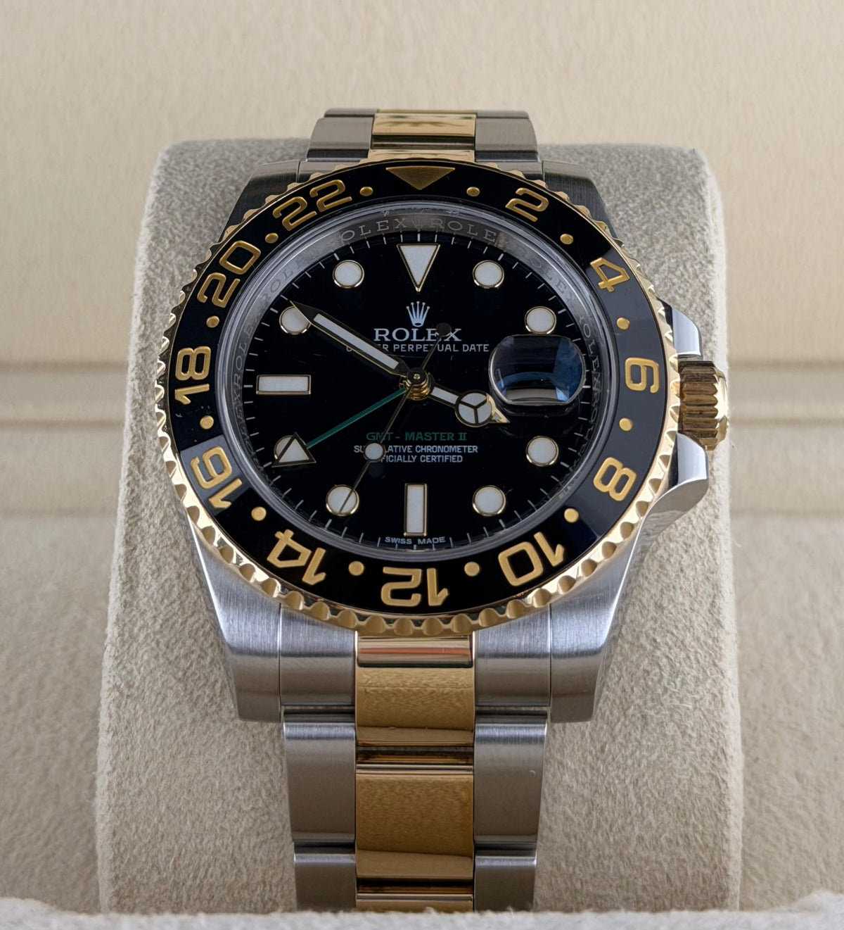 Rolex GMT-Master II Edelstahl & 18K Gold, wie neu, 2015, Full Set