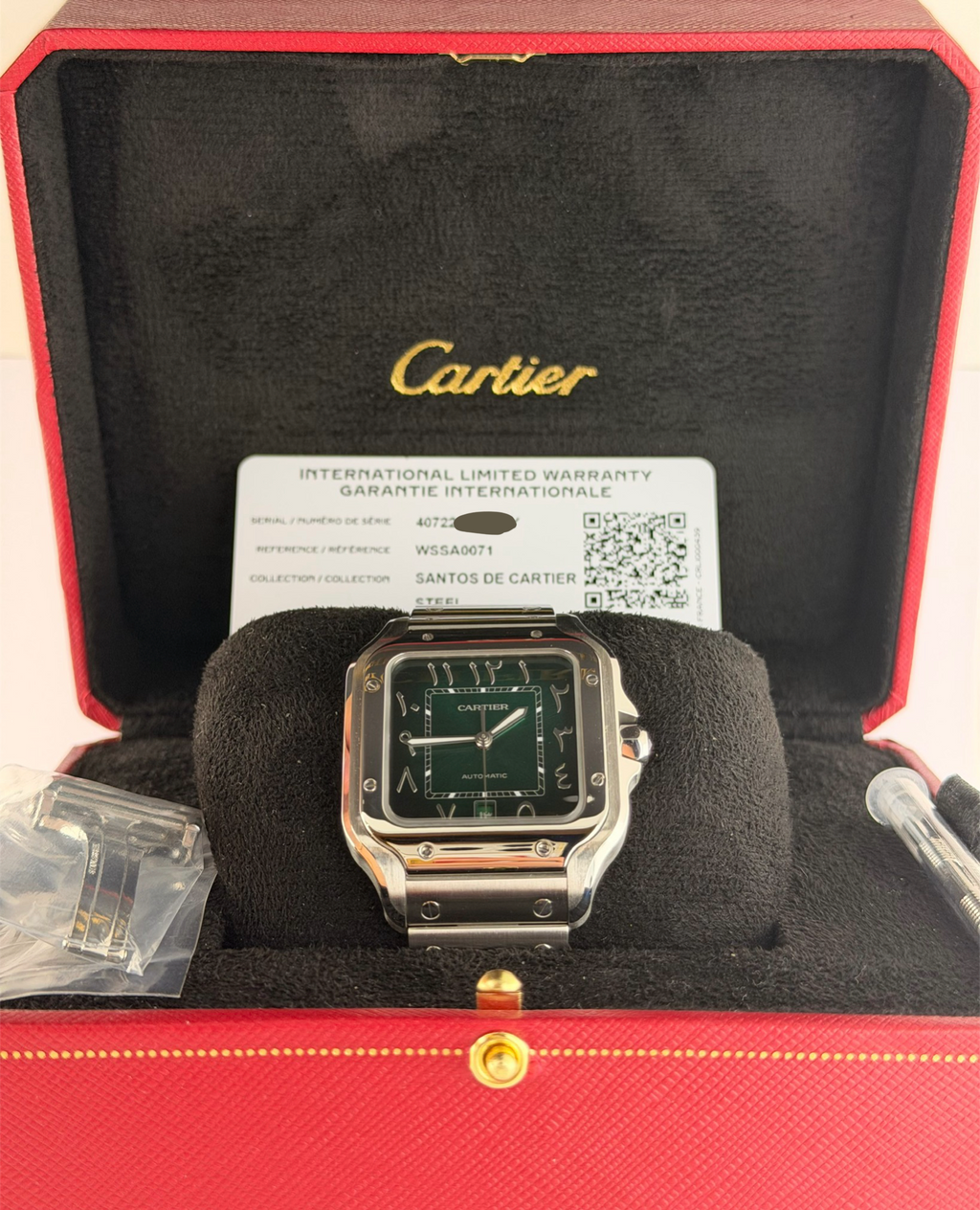 Cartier Santos Originales arabisches Zifferblatt Sonderanfertigung Arabisches Zifferblatt & Datum Full Set 2026