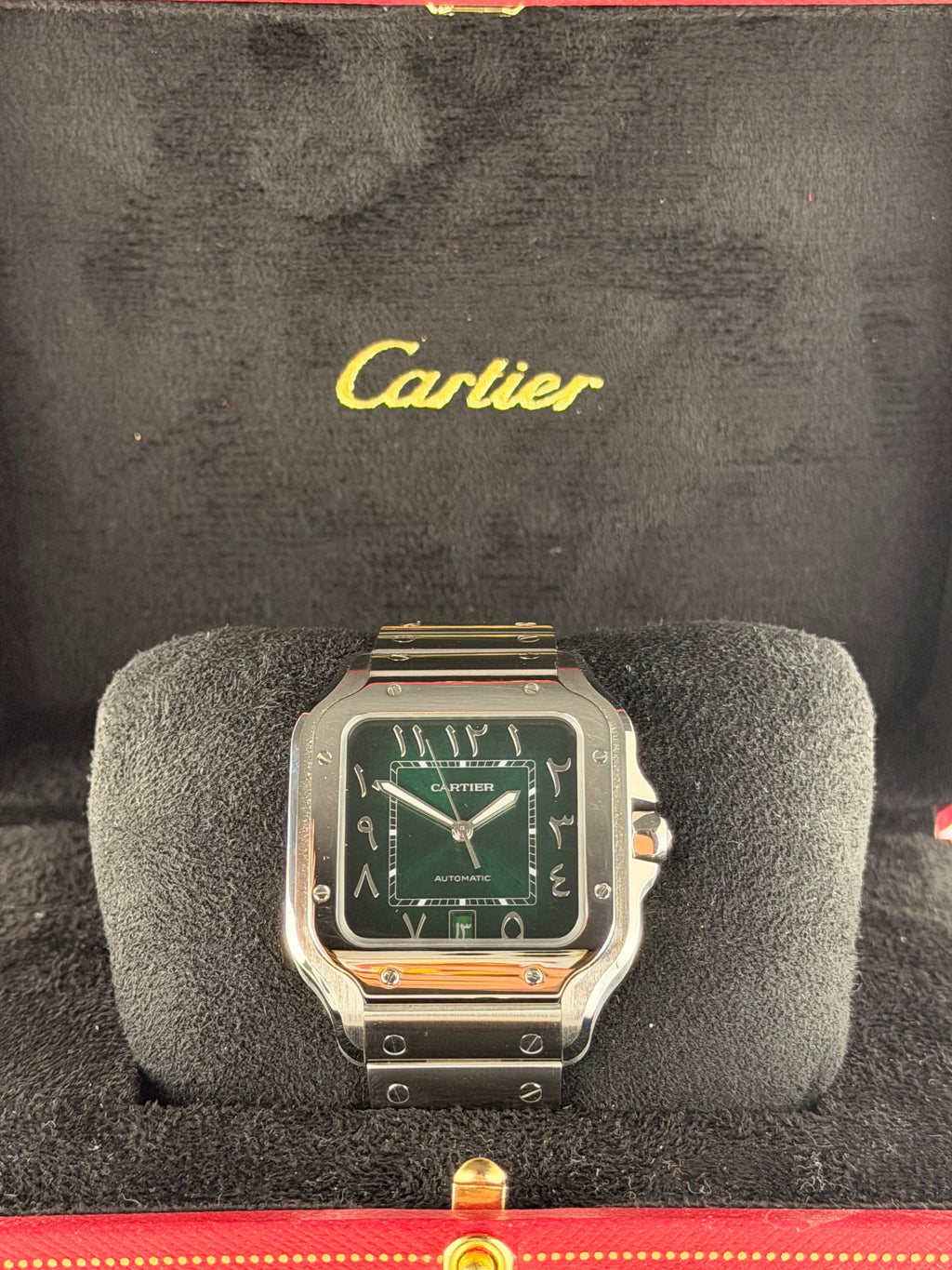 Cartier Santos Originales arabisches Zifferblatt Sonderanfertigung Arabisches Zifferblatt & Datum Full Set 2026