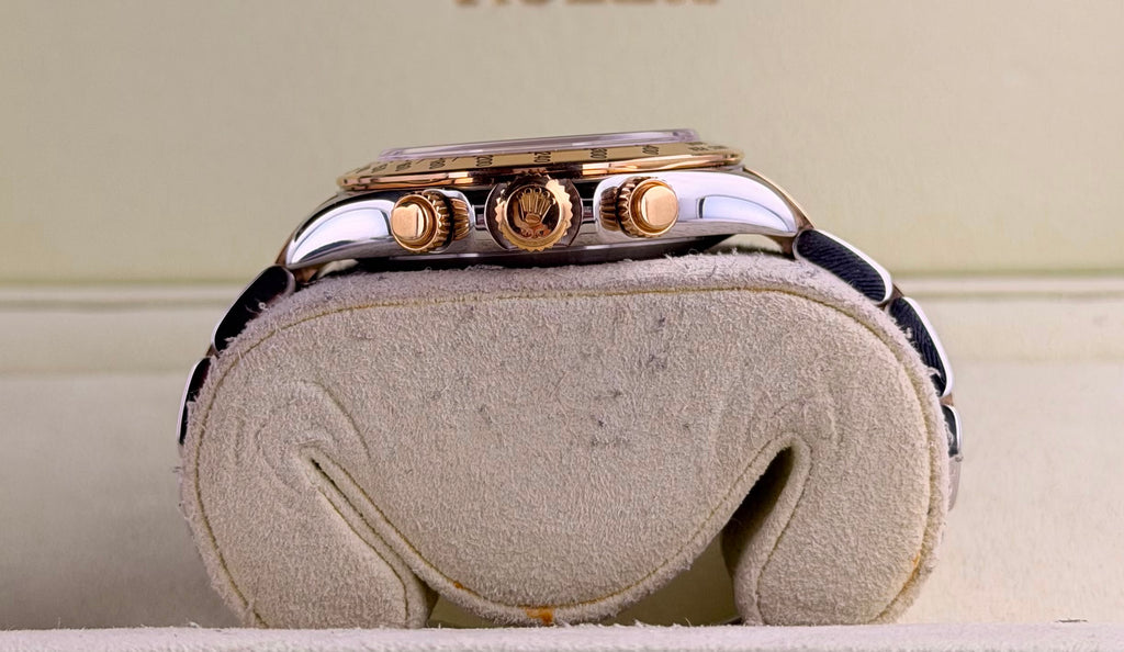 Rolex Daytona Stahl Gold 18K Full Set TOP Zustand Racing panda Dial