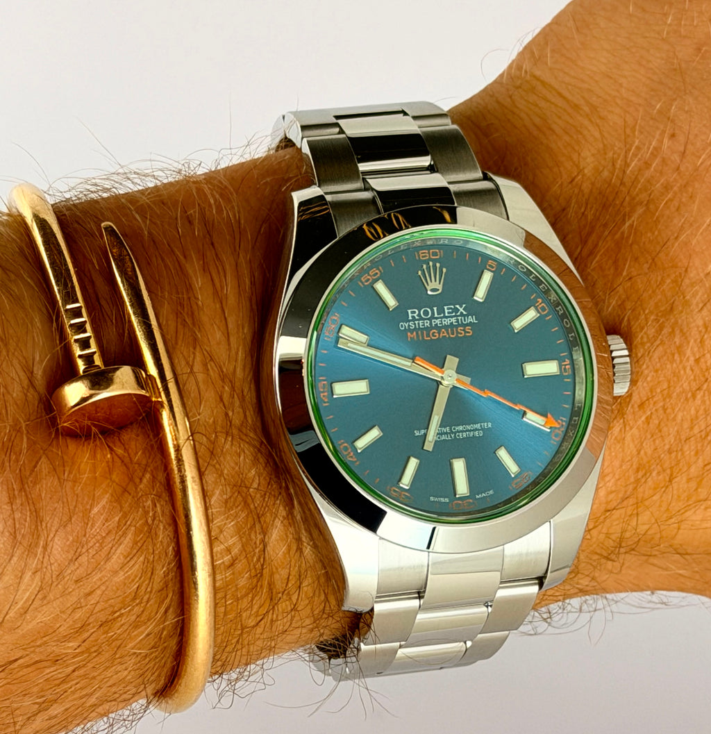 Rolex Milgauss Blaues Zifferblatt, Baujahr 2015, Full Set, neuwertiger Zustand