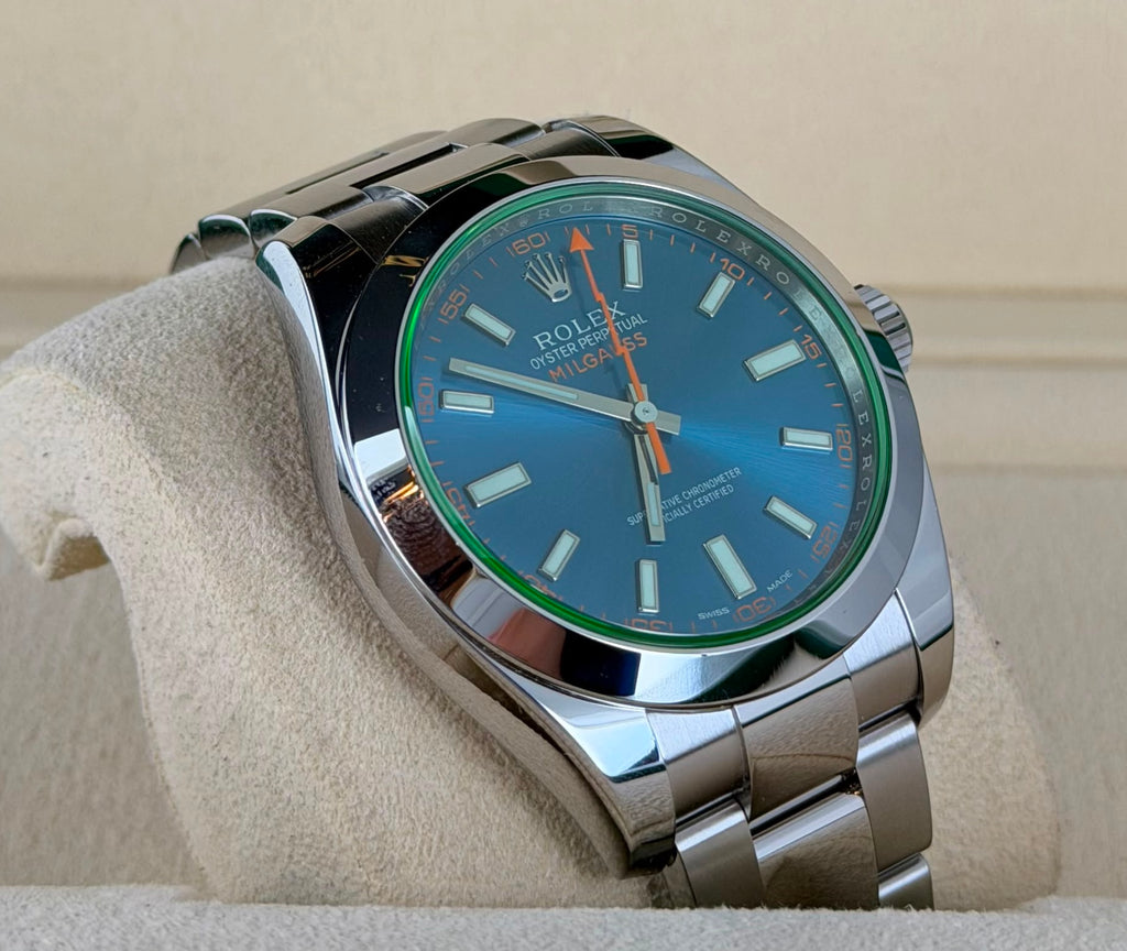 Rolex Milgauss Blaues Zifferblatt, Baujahr 2015, Full Set, neuwertiger Zustand