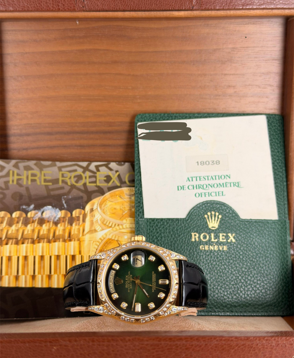 Rolex Day-Date 36 18K Gold Aftermarket Diamonds dial and Bezel