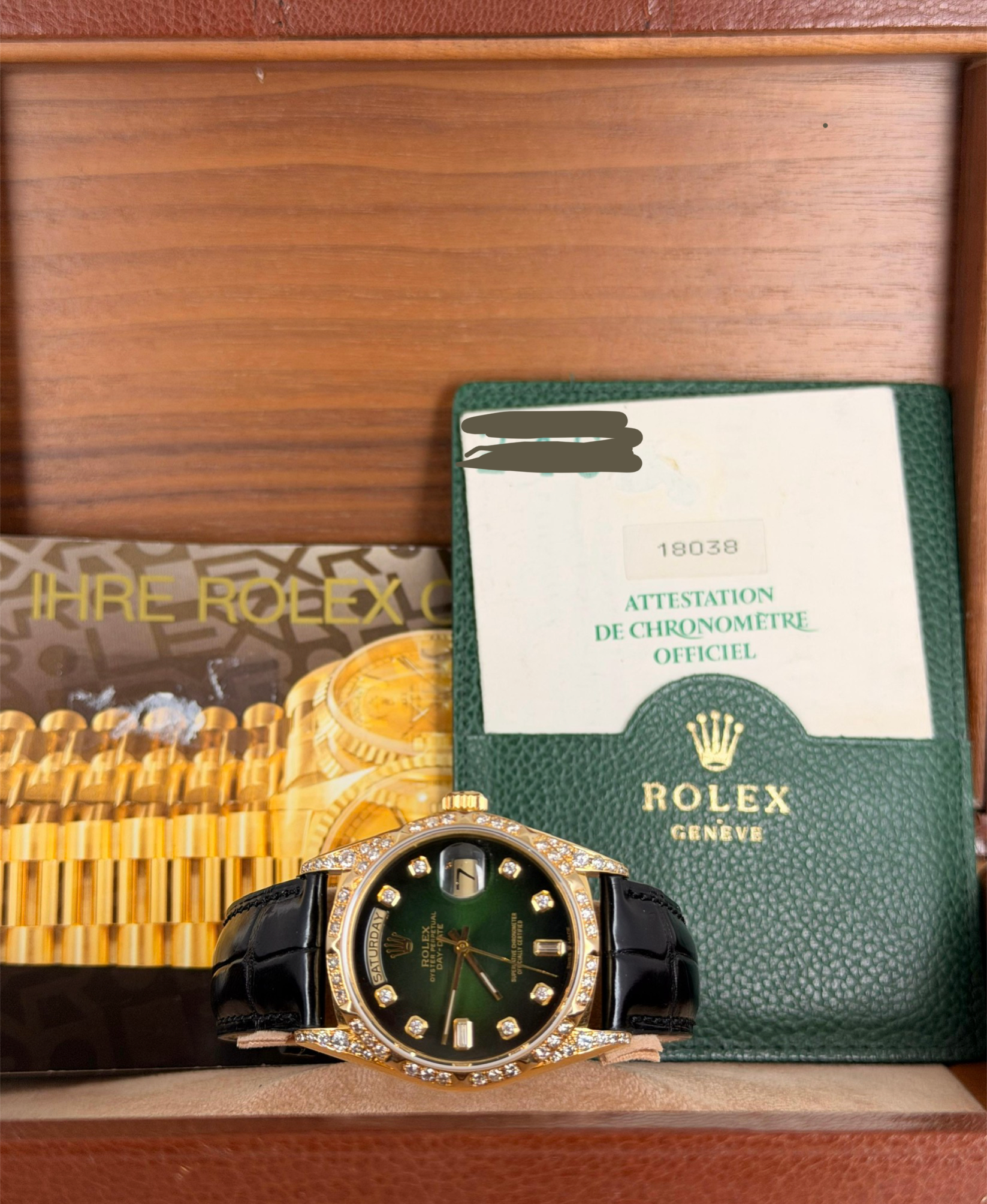 Rolex Day-Date 36 18K Gold Aftermarket Diamonds dial and Bezel
