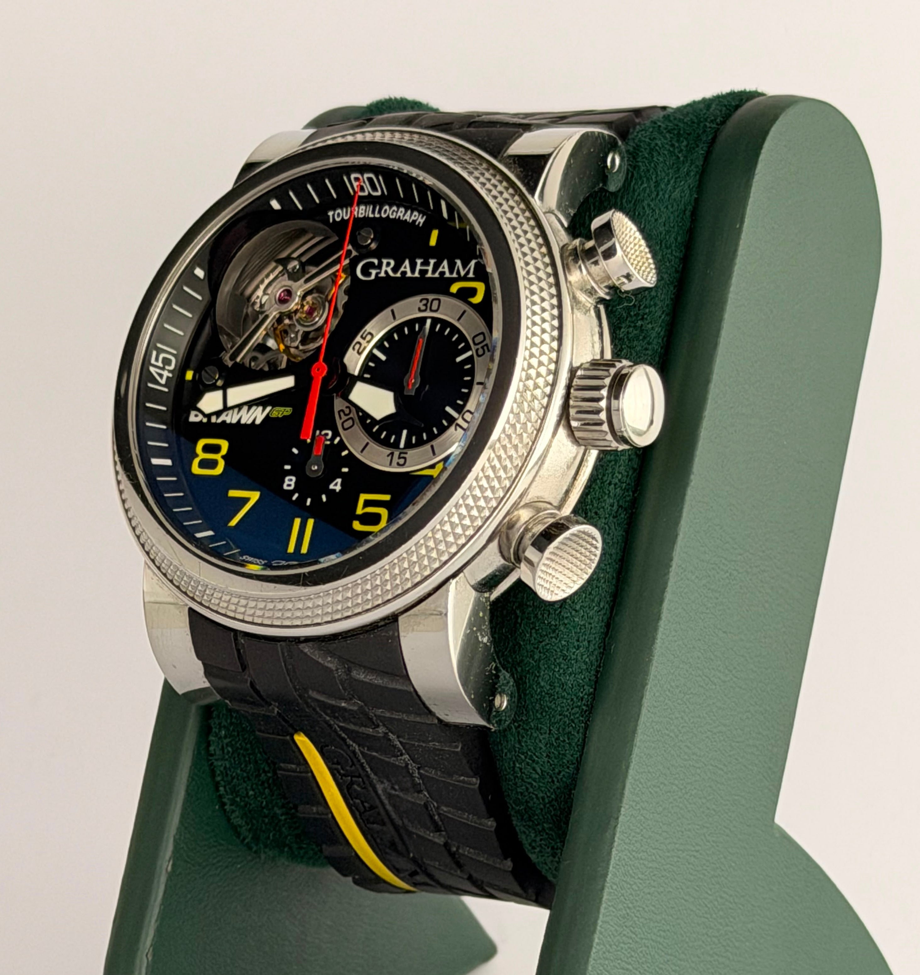 Graham Tourbillograph Brawn GP Trackmaster G-BGP-001 aus Edelstahl, Herrenuhr, nur Uhr, weltweit günstigstes Angebot