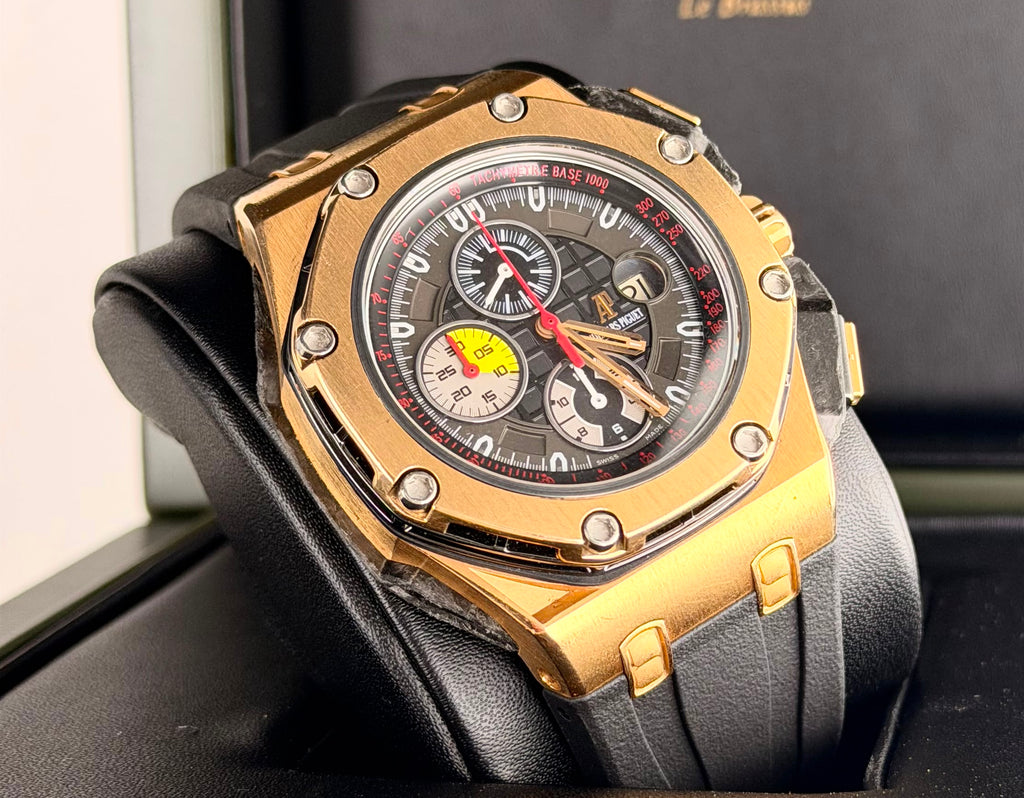 Audemars Piguet Royal Oak Offshore Grand Prix mit Originalpapieren, originale Goldlünette ab Werk!