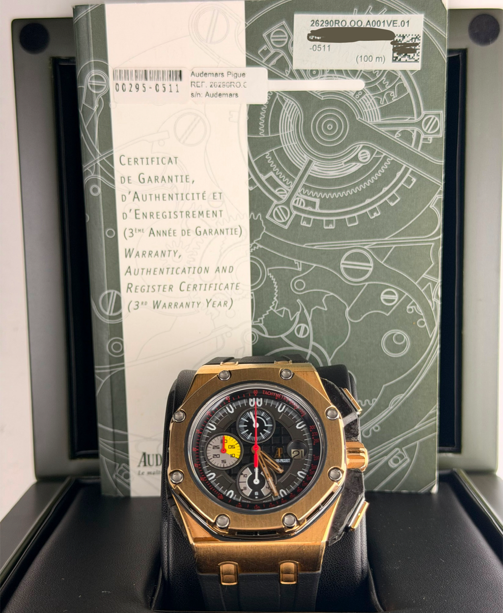 Audemars Piguet Royal Oak Offshore Grand Prix mit Originalpapieren, originale Goldlünette ab Werk!