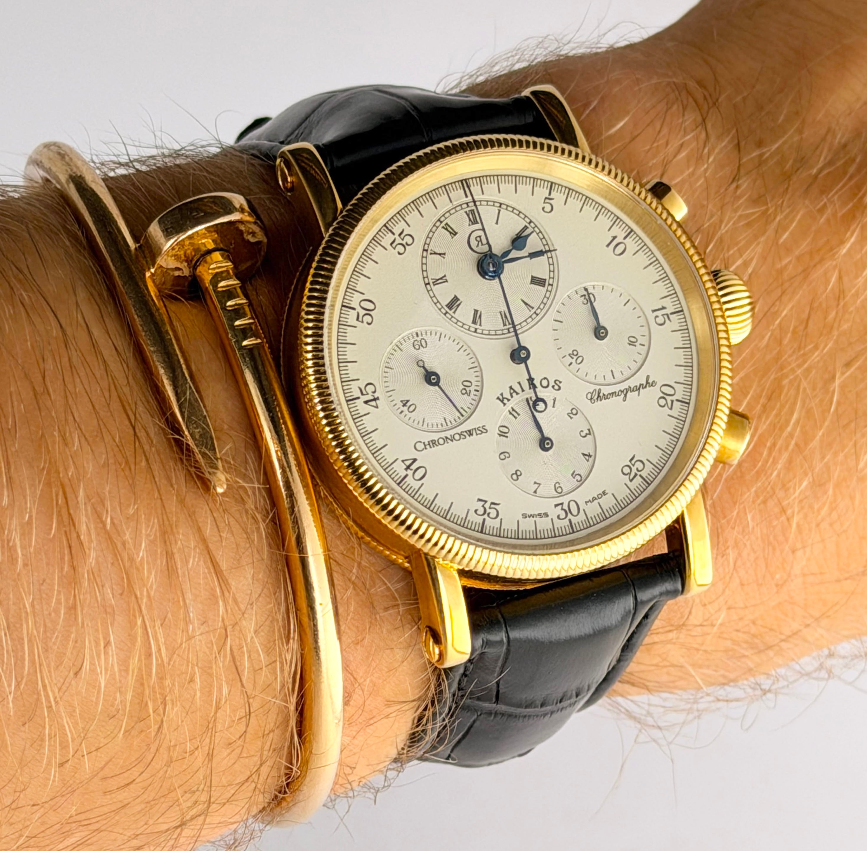 Chronoswiss Kairos Chronograph aus 18 Karat Gold, Full Set, neuwertiger Zustand, Sammlerstück