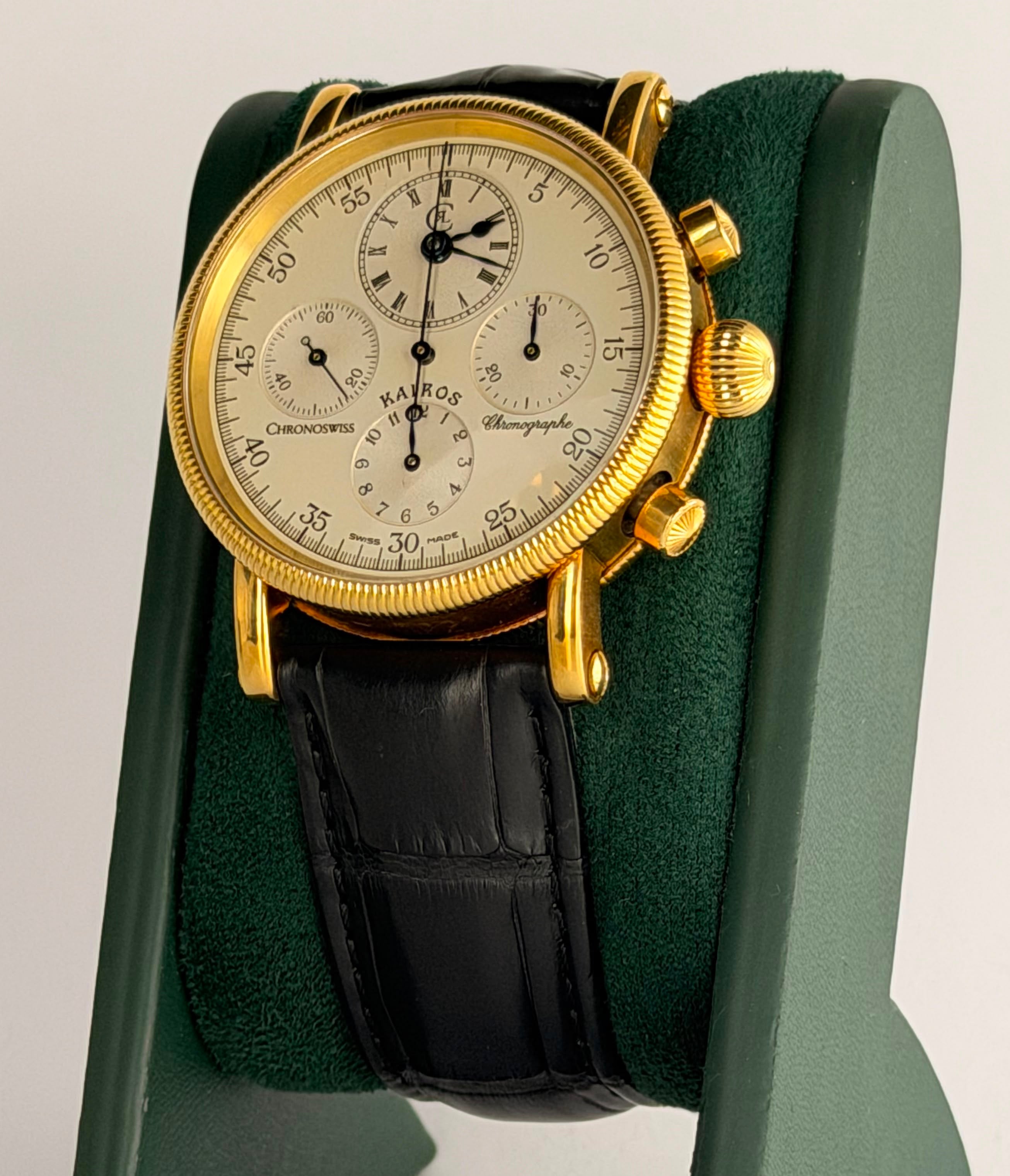 Chronoswiss Kairos Chronograph aus 18 Karat Gold, Full Set, neuwertiger Zustand, Sammlerstück