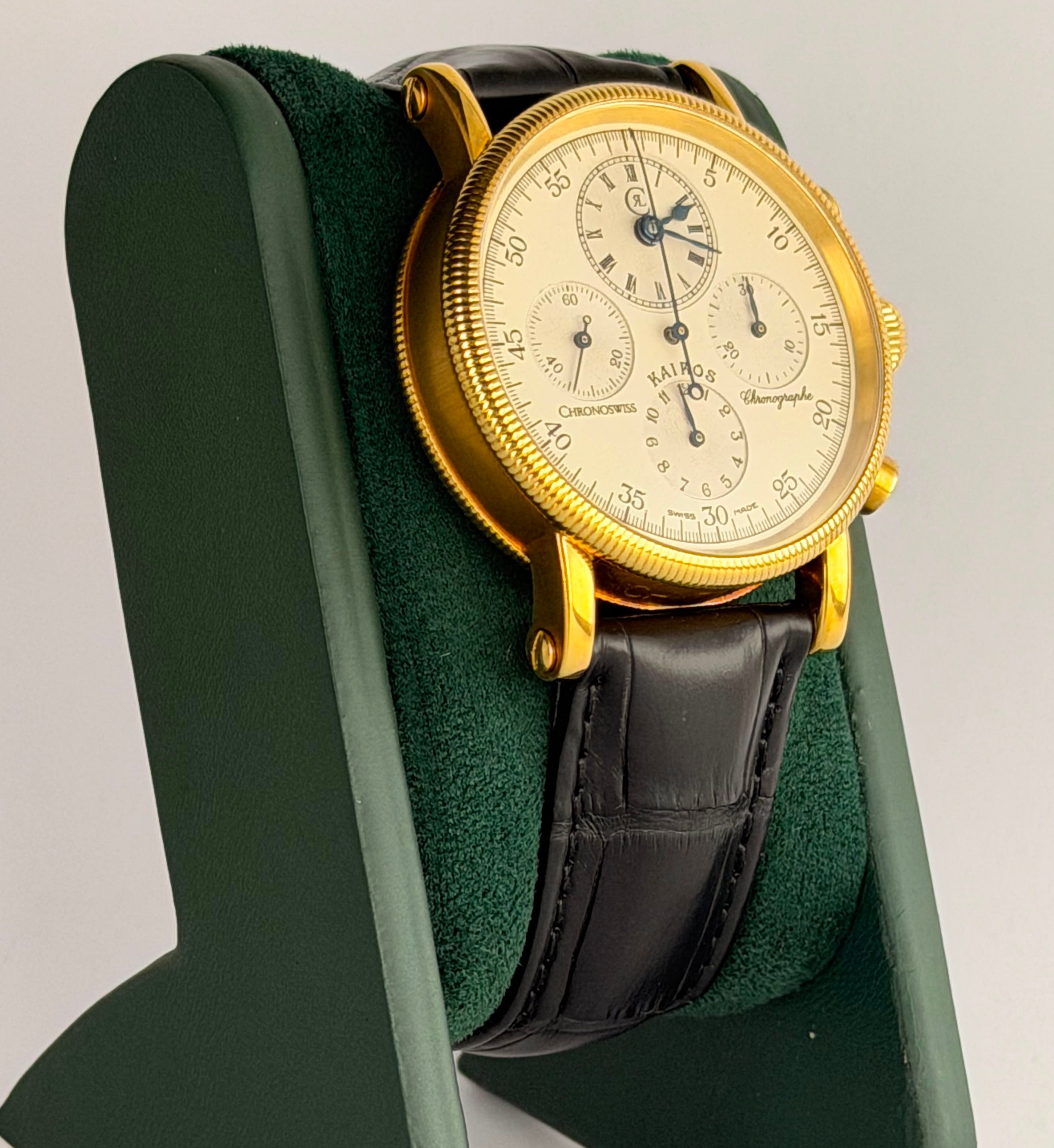 Chronoswiss Kairos Chronograph aus 18 Karat Gold, Full Set, neuwertiger Zustand, Sammlerstück