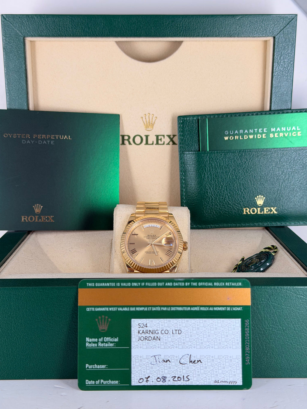 Rolex Day-Date 40 2015 wie neu Full Set