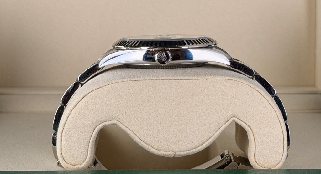 Rolex Datejust Automatik, grünes Zifferblatt, 18 Karat, Herrenuhr, Full Set, neuwertig