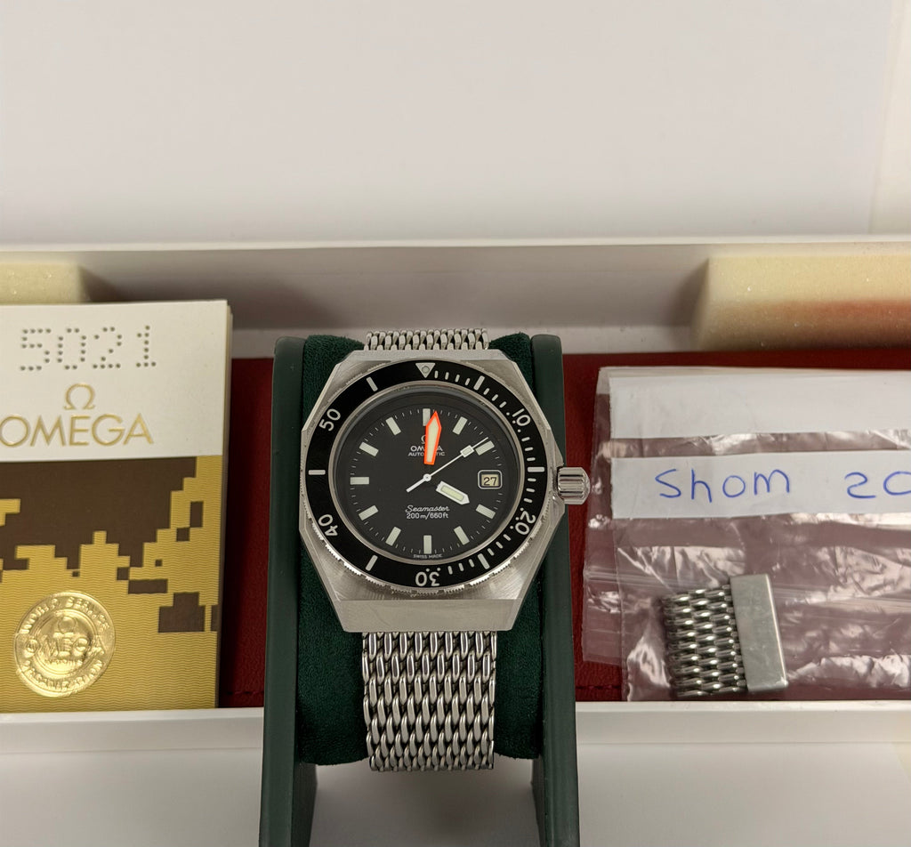 Omega Seamaster SHOM, Box und Papiere, 1970, neuwertiger Zustand