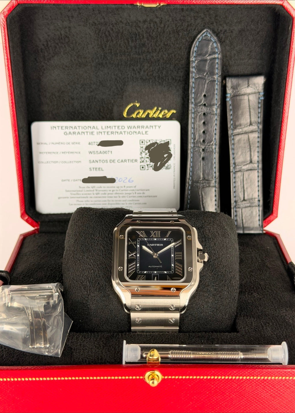 Cartier Santos De Cartier Blue Dial 2026 Fresh New Full Set