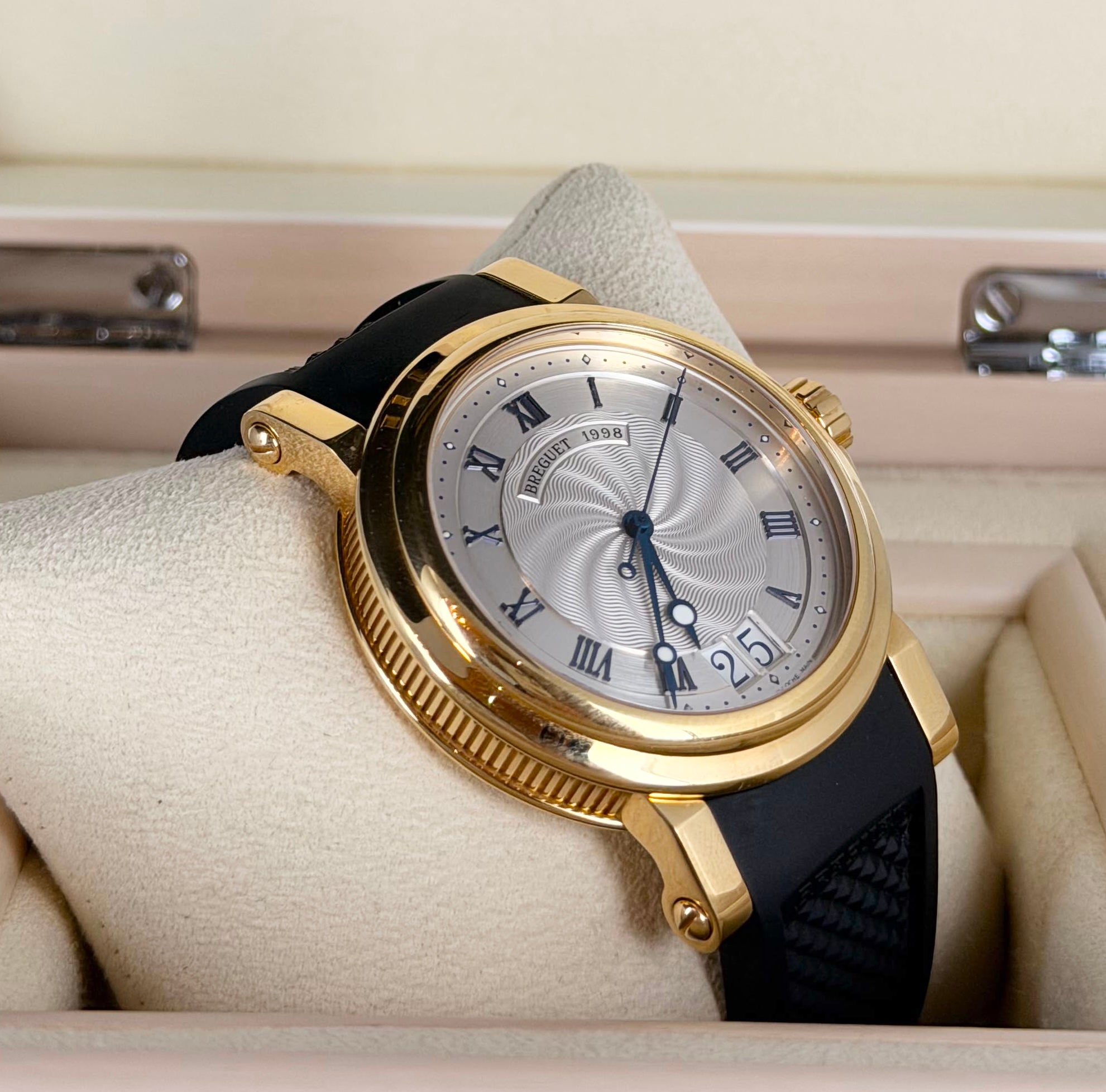 Breguet Marine Big Date 18K Gold Box and Papers Like New