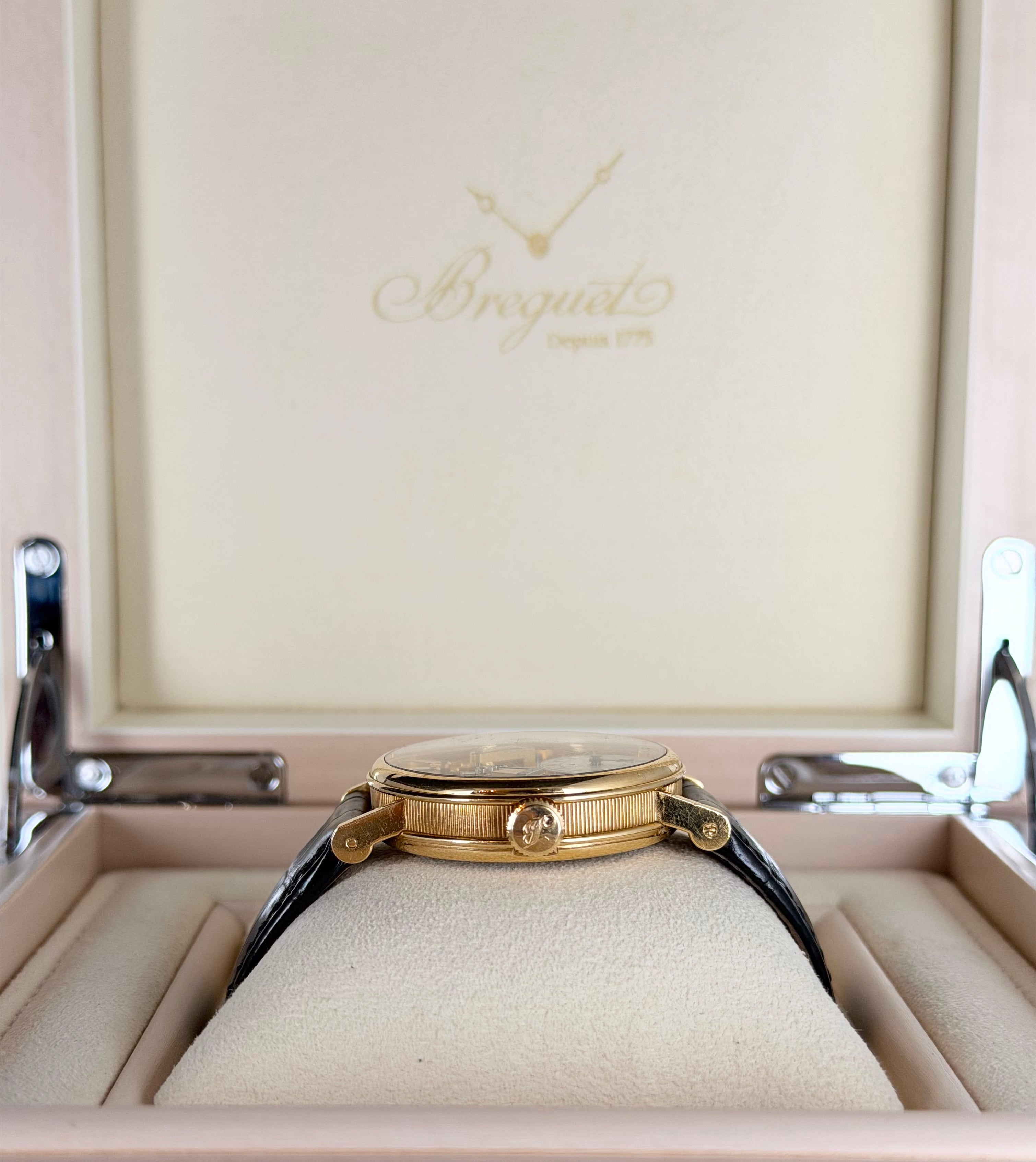 Breguet Marine Big Date 18K Gold Box and Papers Like New