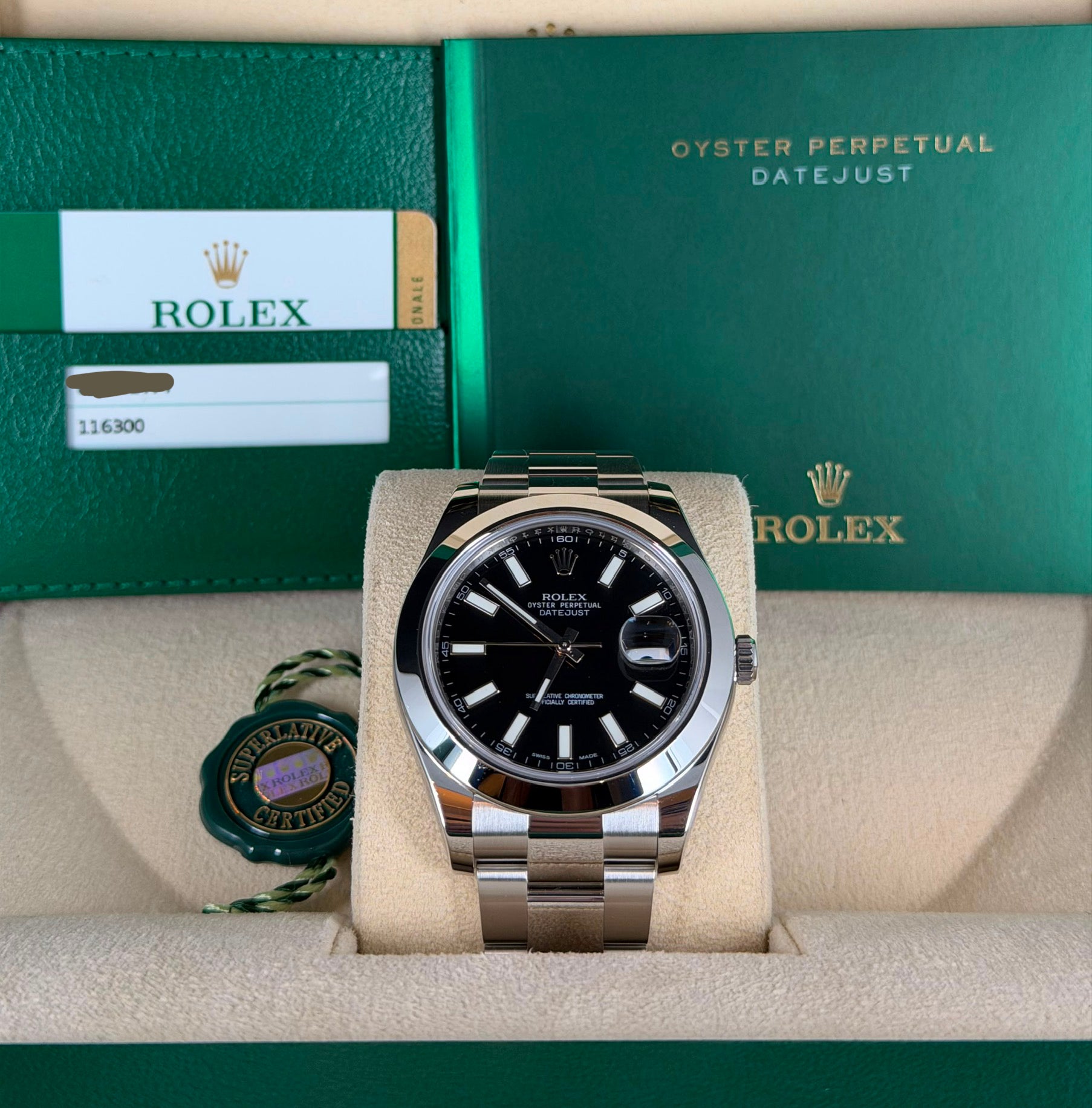 Rolex Datejust II Full Set 2015 Schwarzes Zifferblatt