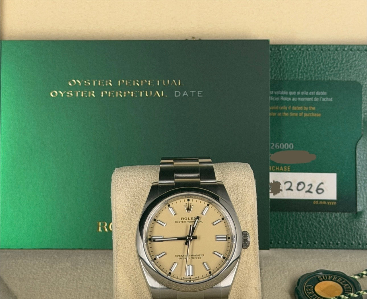 Rolex Oyster Perpetual 36 Beige Zifferblatt 2026 Neu