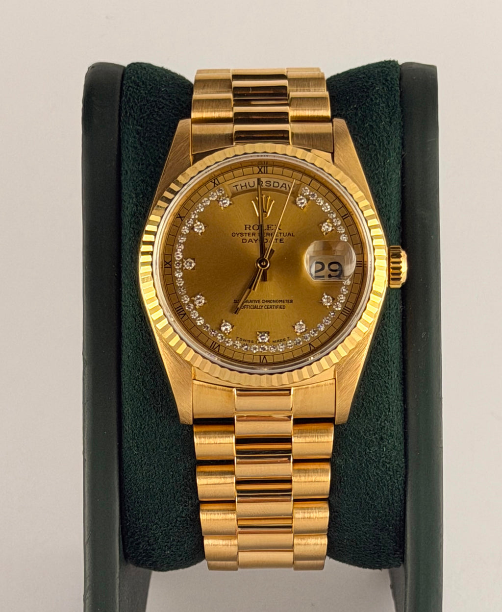 Rolex Day-Date 36 Original String Dial Box and Service Papers