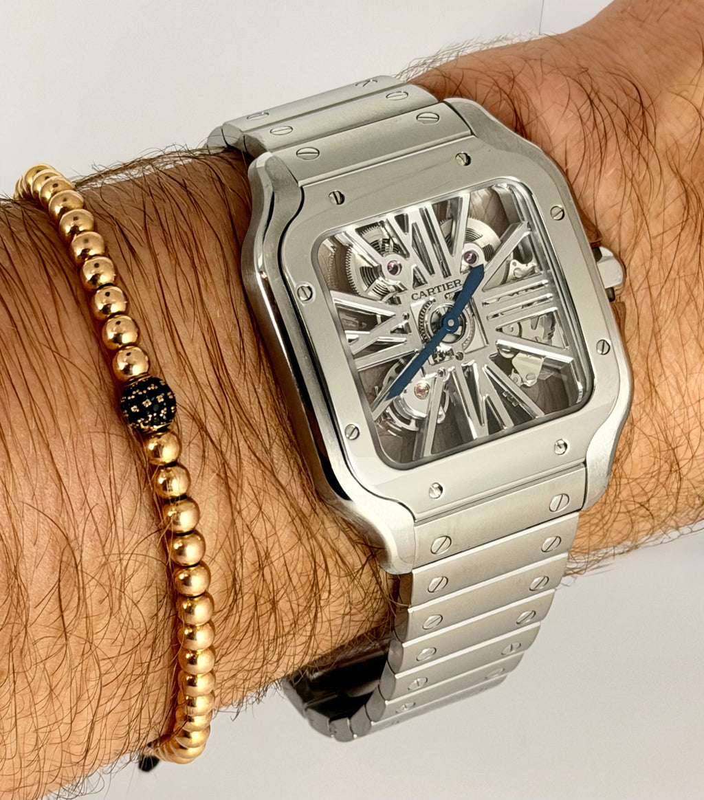 Cartier Santos de Cartier Skeleton, Skelettuhr, Extra-Komplettset, neuwertiger Zustand
