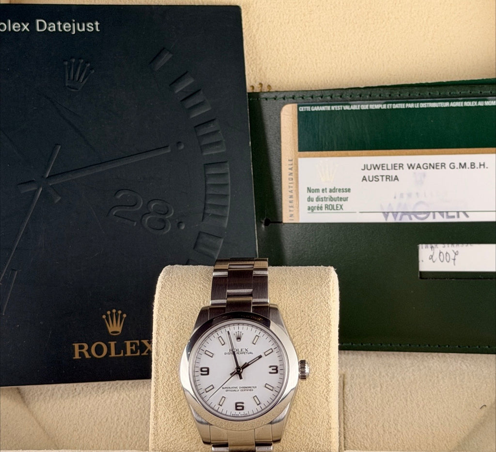 Rolex Oyster Perpetual, Box & Papers, nach frischem Service