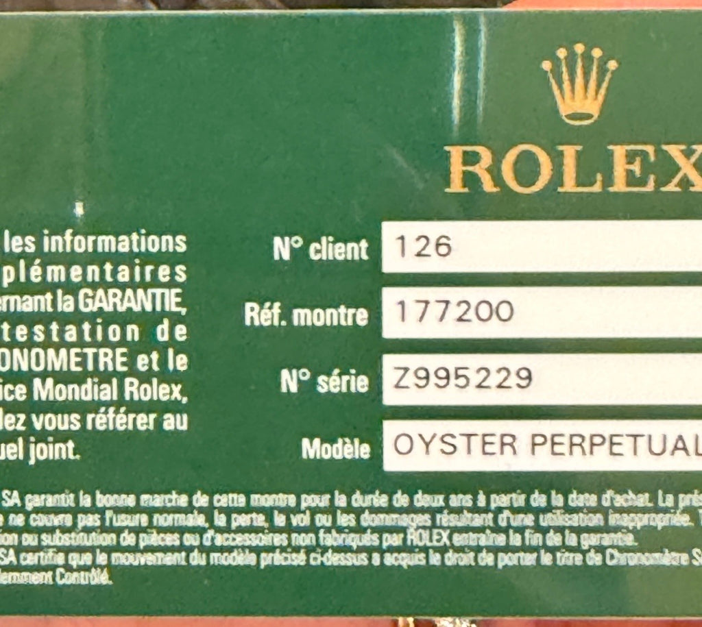 Rolex Oyster Perpetual, Box & Papers, nach frischem Service