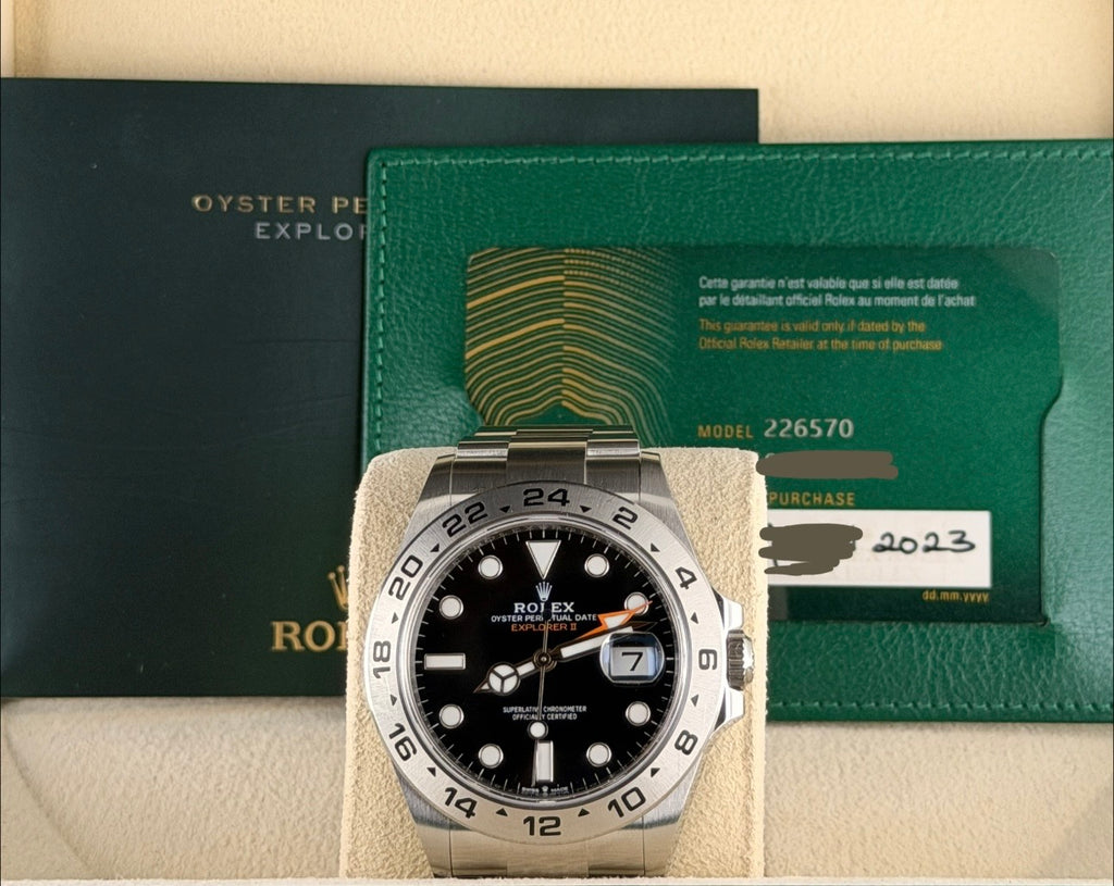 Rolex Explorer II, schwarzes Zifferblatt, wie neu, Full Set